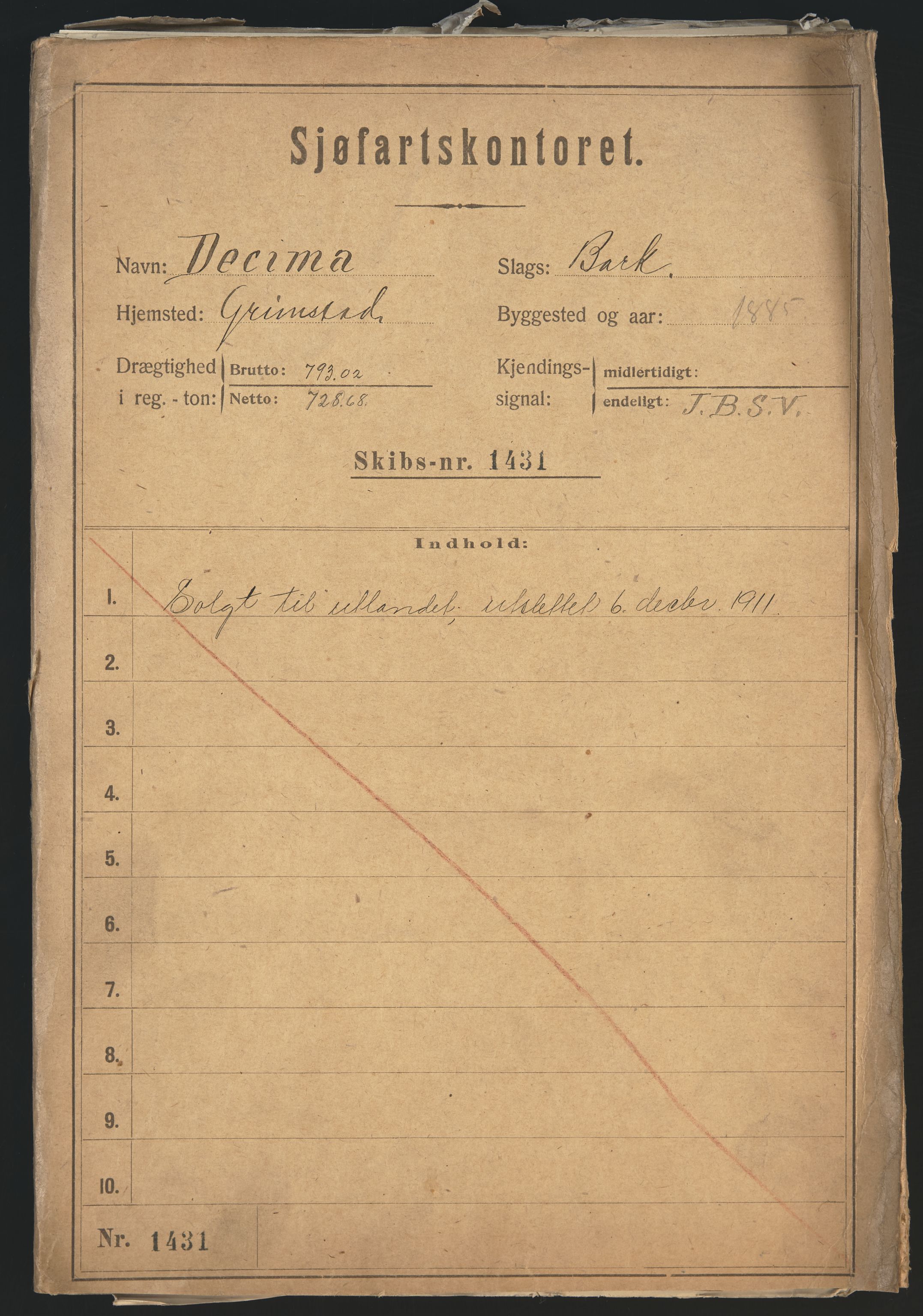 Sjøfartsdirektoratet med forløpere, skipsmapper slettede skip, AV/RA-S-4998/F/Fa/L0235: --, 1847-1930, p. 276