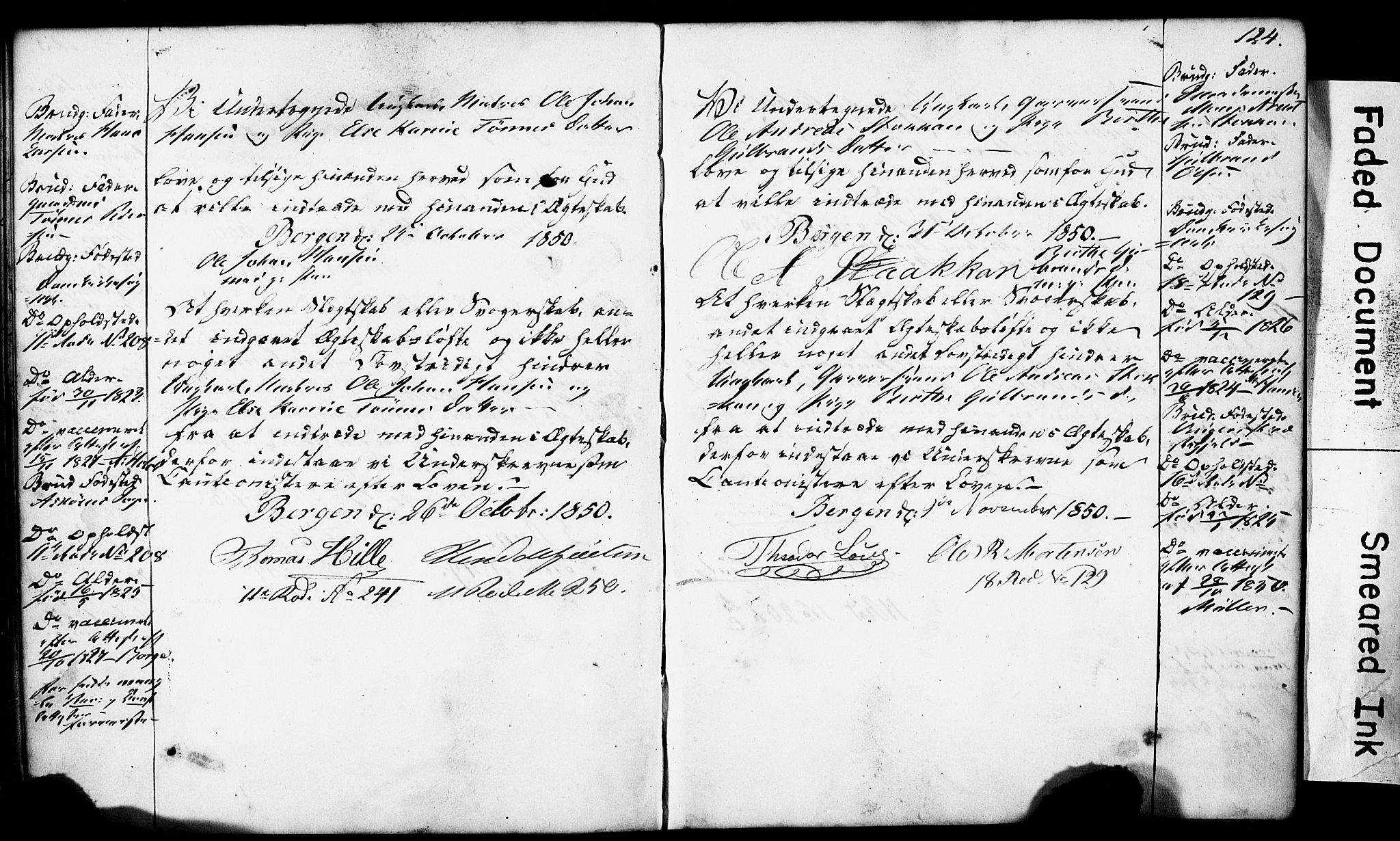 Domkirken sokneprestembete, AV/SAB-A-74801: Best man's statements no. II.5.4, 1845-1852, p. 124