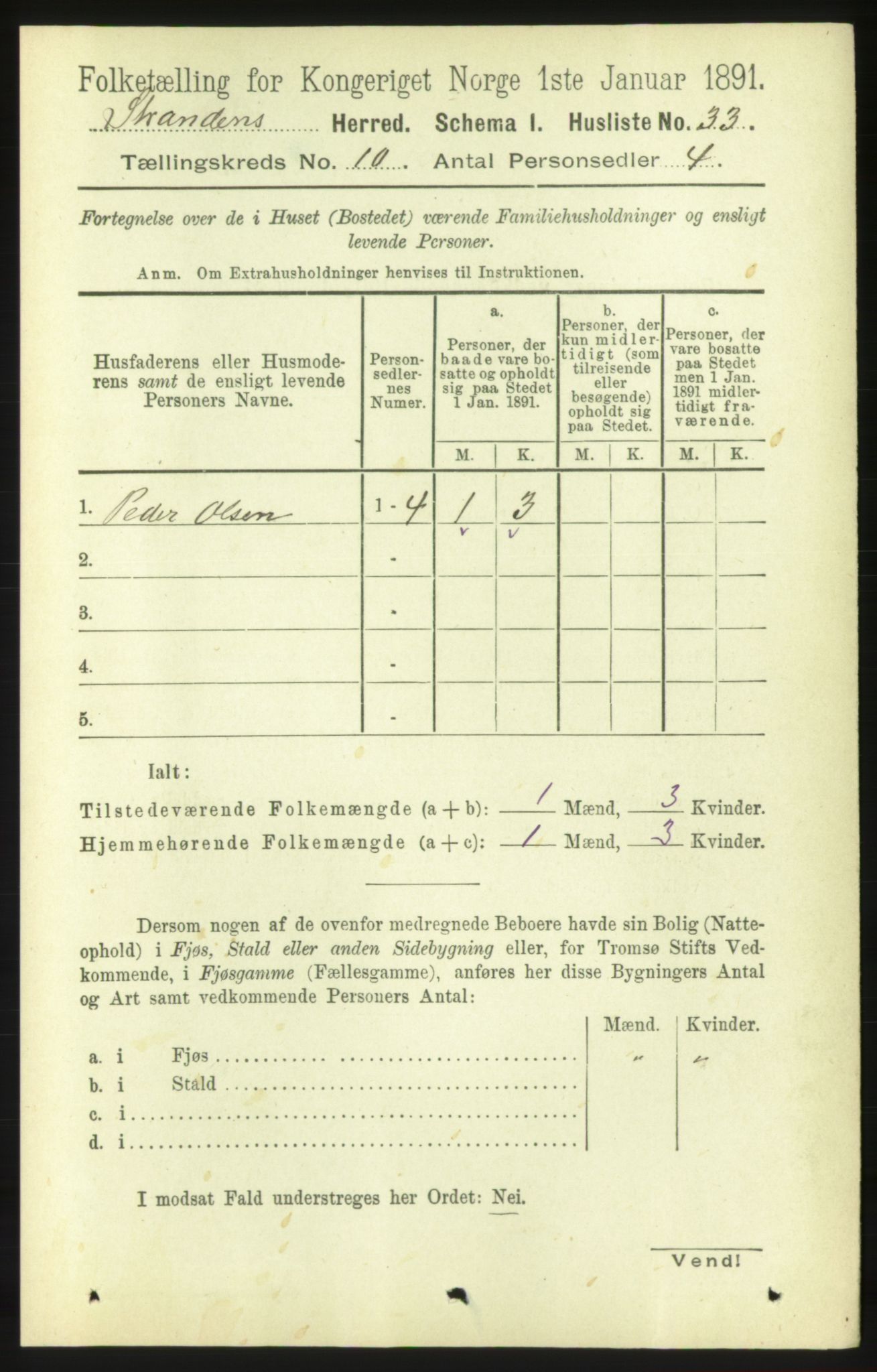 RA, 1891 census for 1525 Stranda, 1891, p. 2376