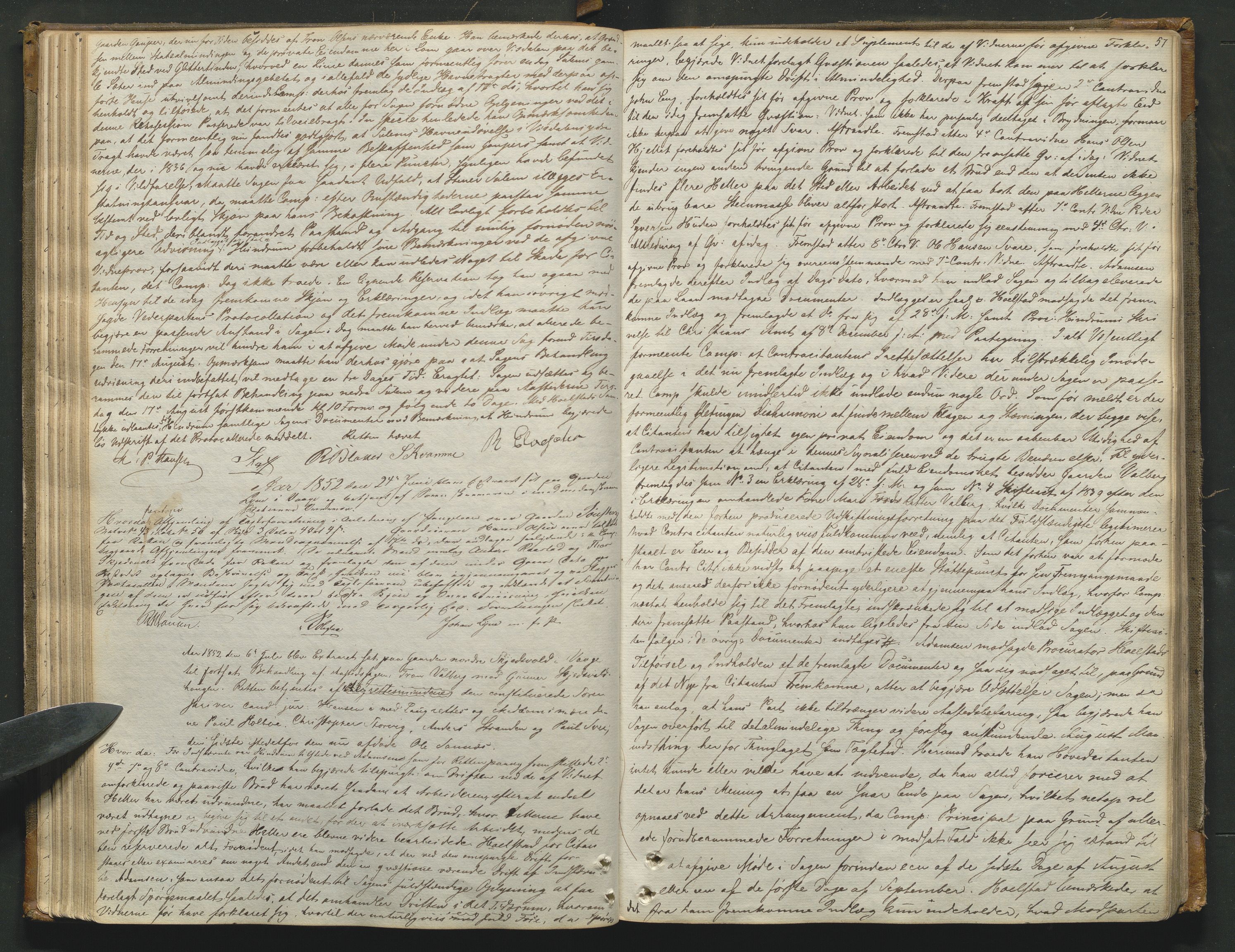 Nord-Gudbrandsdal tingrett, AV/SAH-TING-002/G/Gc/Gcb/L0001: Ekstrarettsprotokoll for åstedssaker, 1849-1857, p. 56b-57a