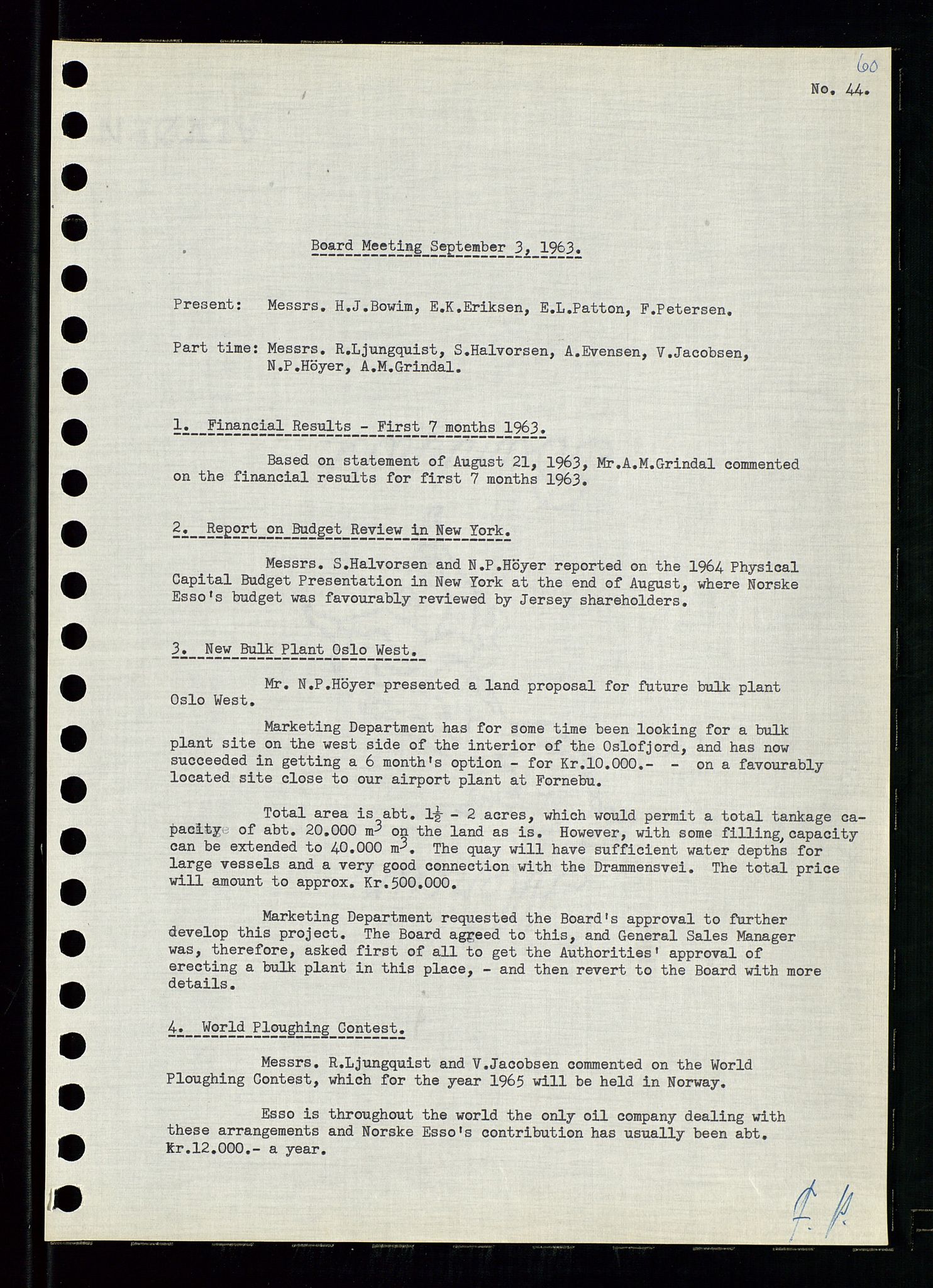 Pa 0982 - Esso Norge A/S, AV/SAST-A-100448/A/Aa/L0001/0004: Den administrerende direksjon Board minutes (styrereferater) / Den administrerende direksjon Board minutes (styrereferater), 1963-1964, p. 200