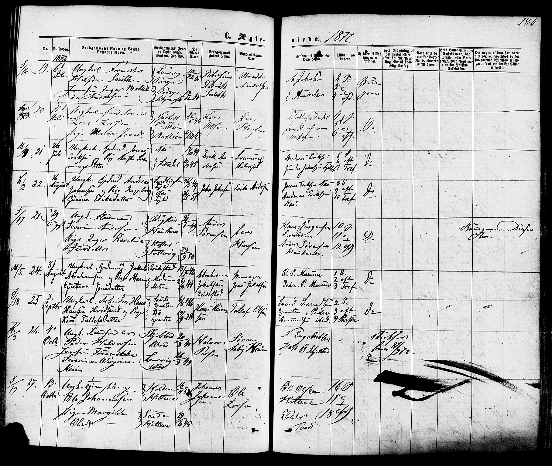 Solum kirkebøker, AV/SAKO-A-306/F/Fa/L0008: Parish register (official) no. I 8, 1865-1876, p. 286