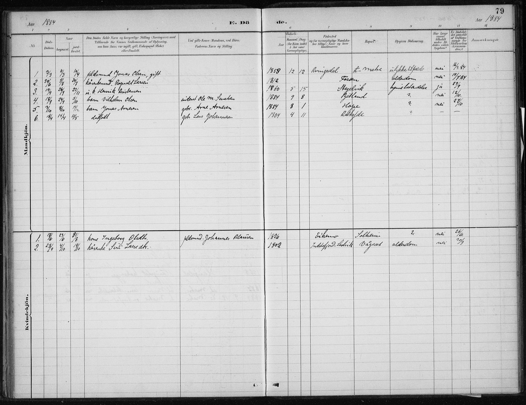 Masfjorden Sokneprestembete, AV/SAB-A-77001: Parish register (official) no. C  1, 1882-1896, p. 79