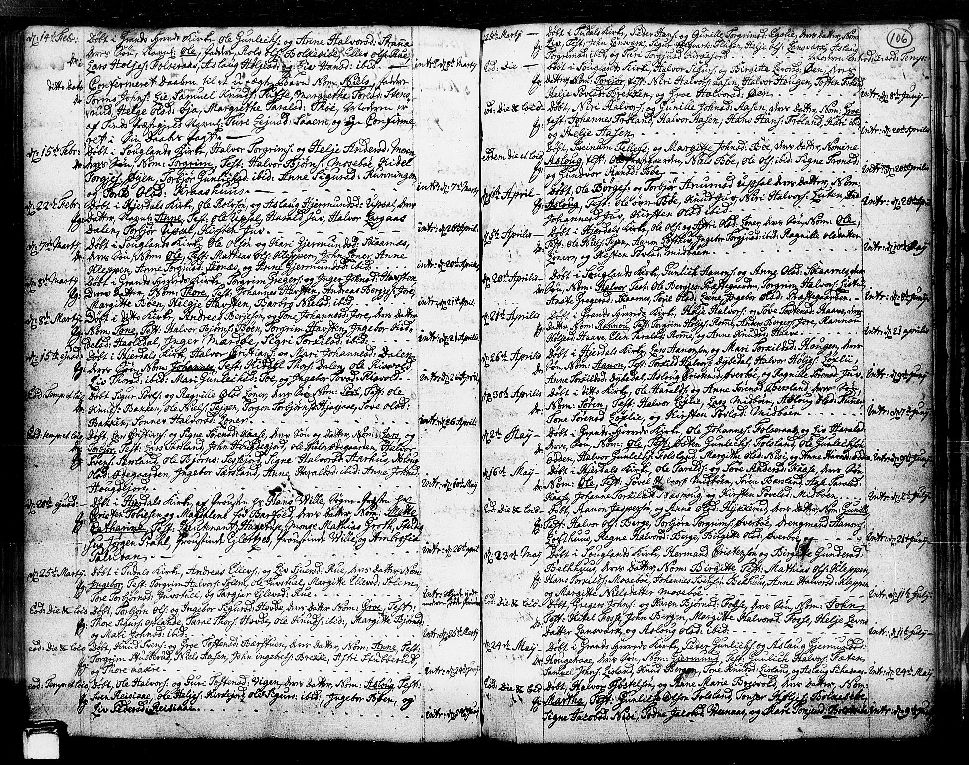 Hjartdal kirkebøker, AV/SAKO-A-270/F/Fa/L0003: Parish register (official) no. I 3, 1727-1775, p. 106