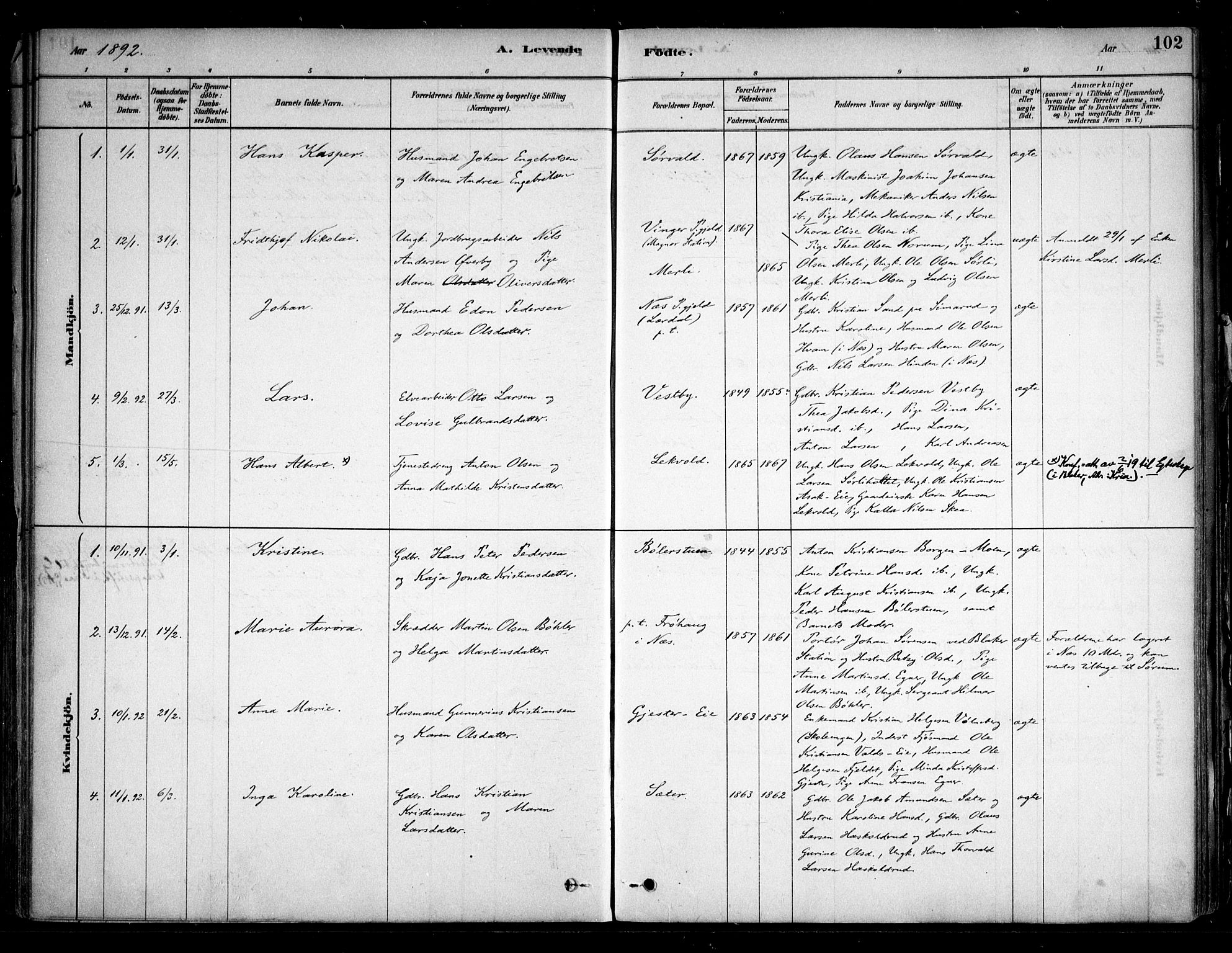 Sørum prestekontor Kirkebøker, SAO/A-10303/F/Fa/L0007: Parish register (official) no. I 7, 1878-1914, p. 102