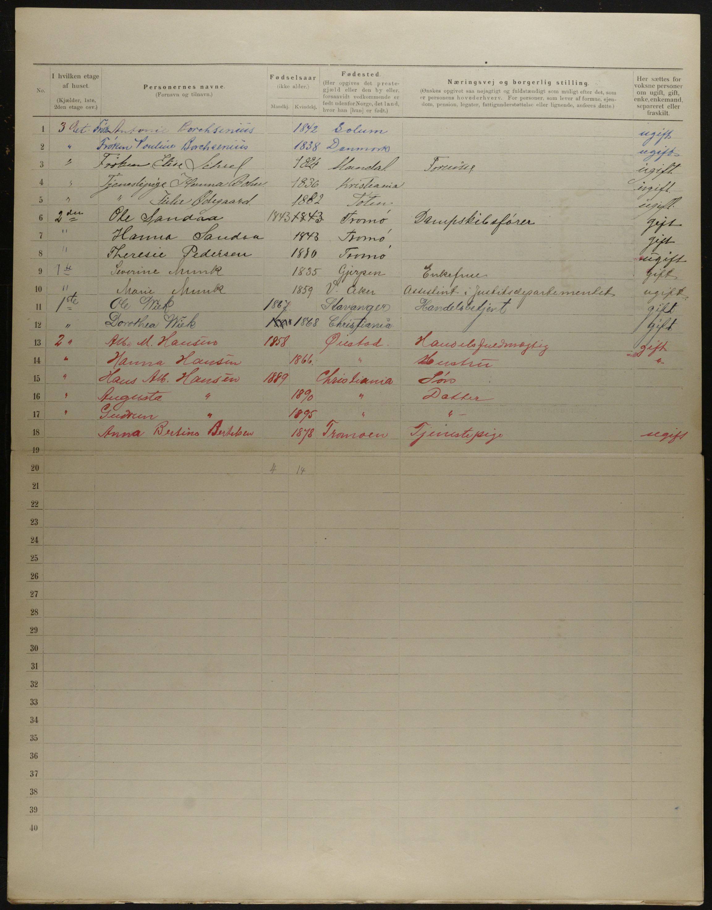 OBA, Municipal Census 1901 for Kristiania, 1901, p. 12747