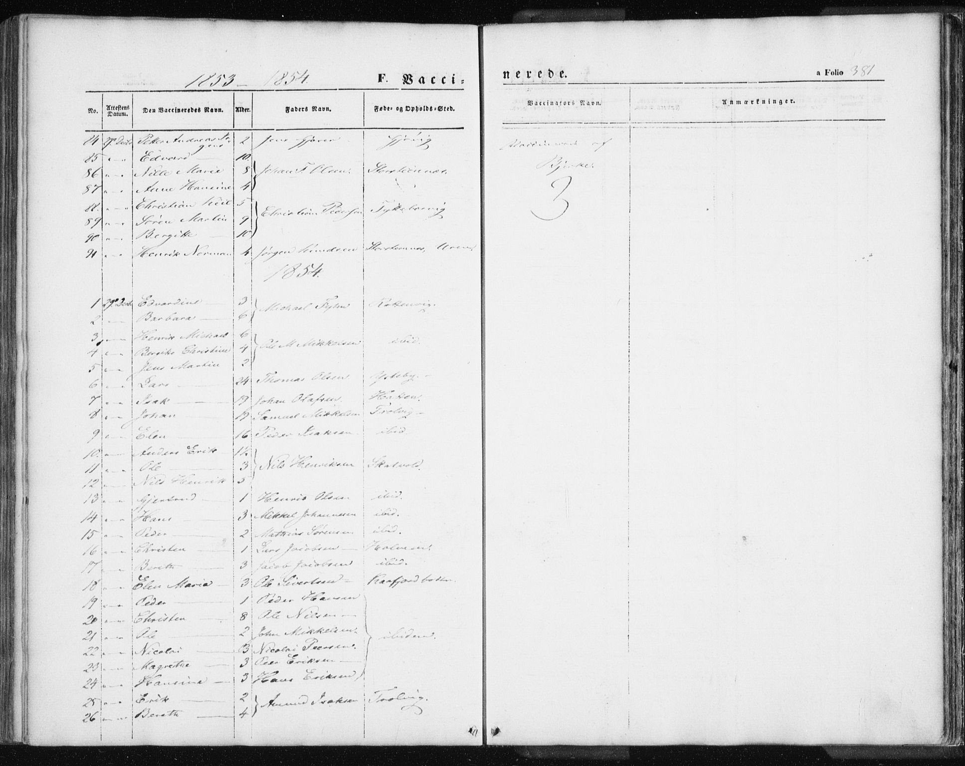 Lyngen sokneprestembete, SATØ/S-1289/H/He/Hea/L0004kirke: Parish register (official) no. 4, 1839-1858, p. 381