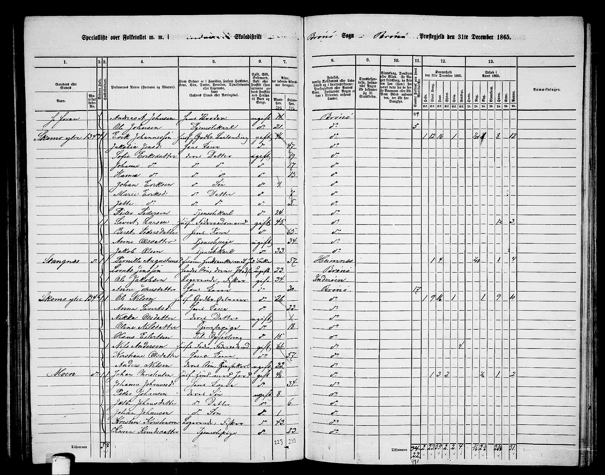 RA, 1865 census for Brønnøy, 1865, p. 113