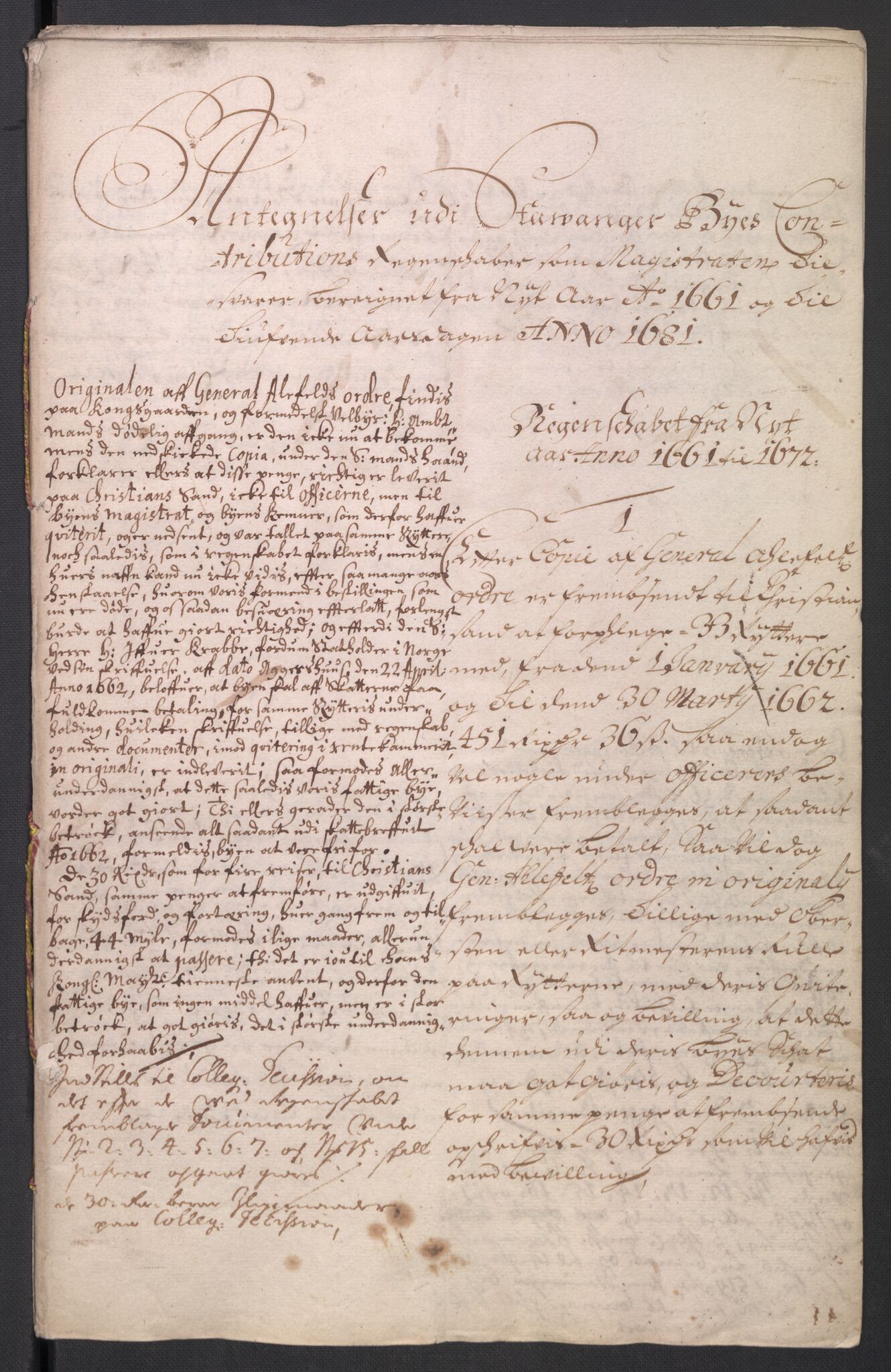 Rentekammeret inntil 1814, Reviderte regnskaper, Byregnskaper, AV/RA-EA-4066/R/Ro/L0301: [O3] Kontribusjonsregnskap, 1679-1684, p. 265