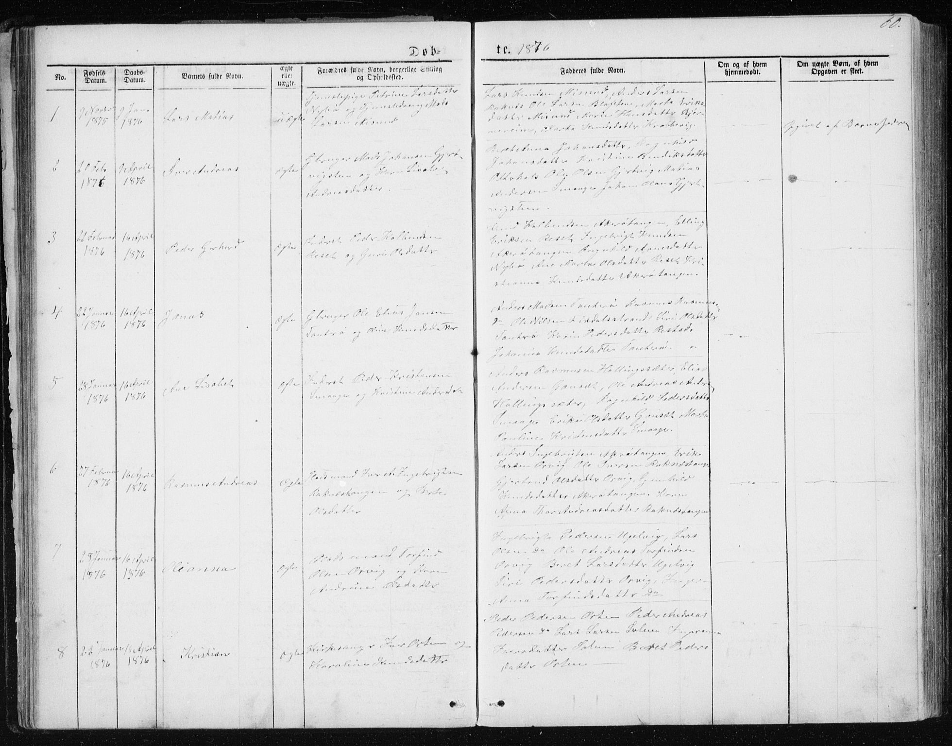 Ministerialprotokoller, klokkerbøker og fødselsregistre - Møre og Romsdal, SAT/A-1454/560/L0724: Parish register (copy) no. 560C01, 1867-1892, p. 60