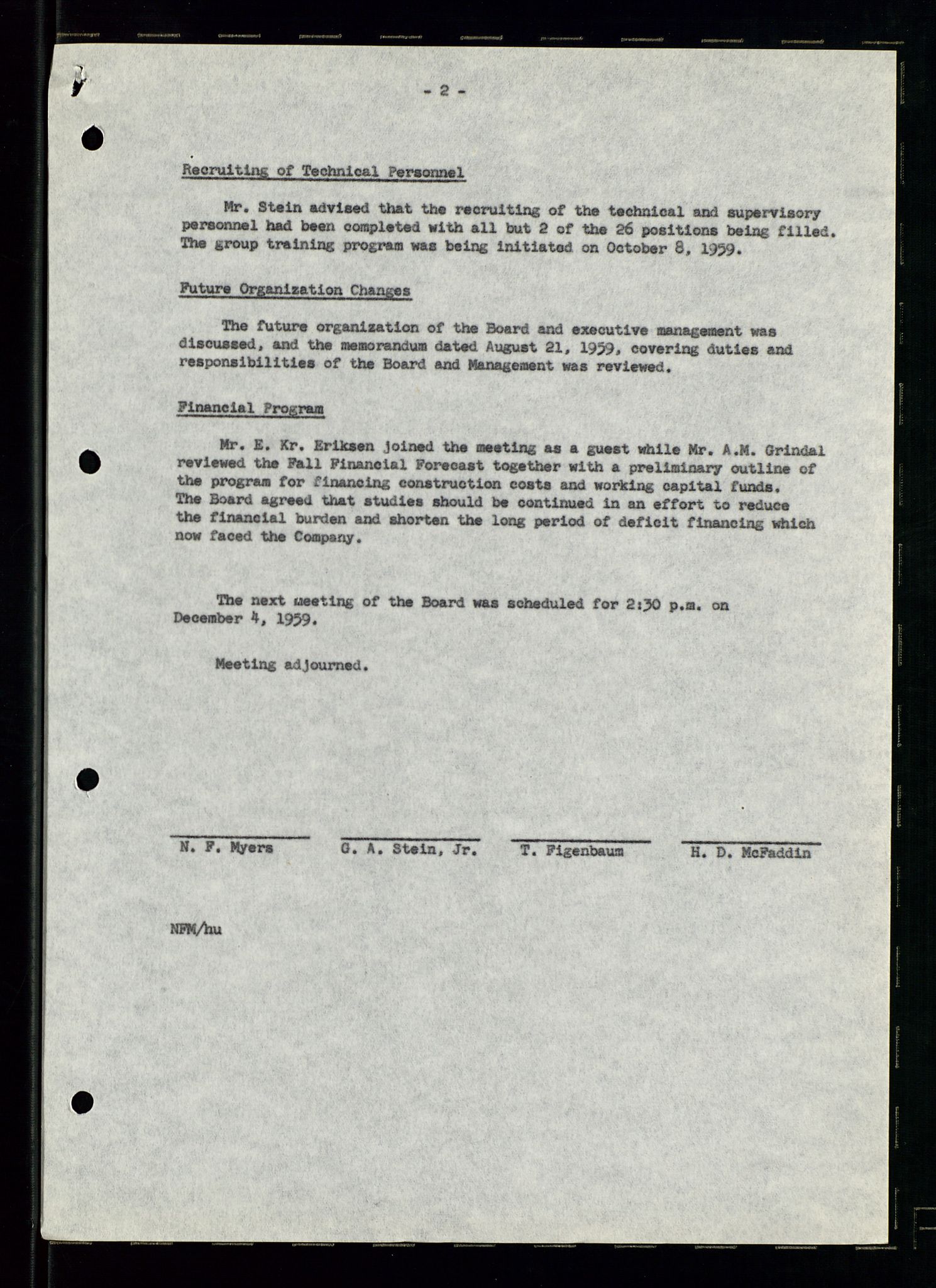 PA 1537 - A/S Essoraffineriet Norge, AV/SAST-A-101957/A/Aa/L0002/0001: Styremøter / Shareholder meetings, Board meeting minutes, 1957-1961, p. 107