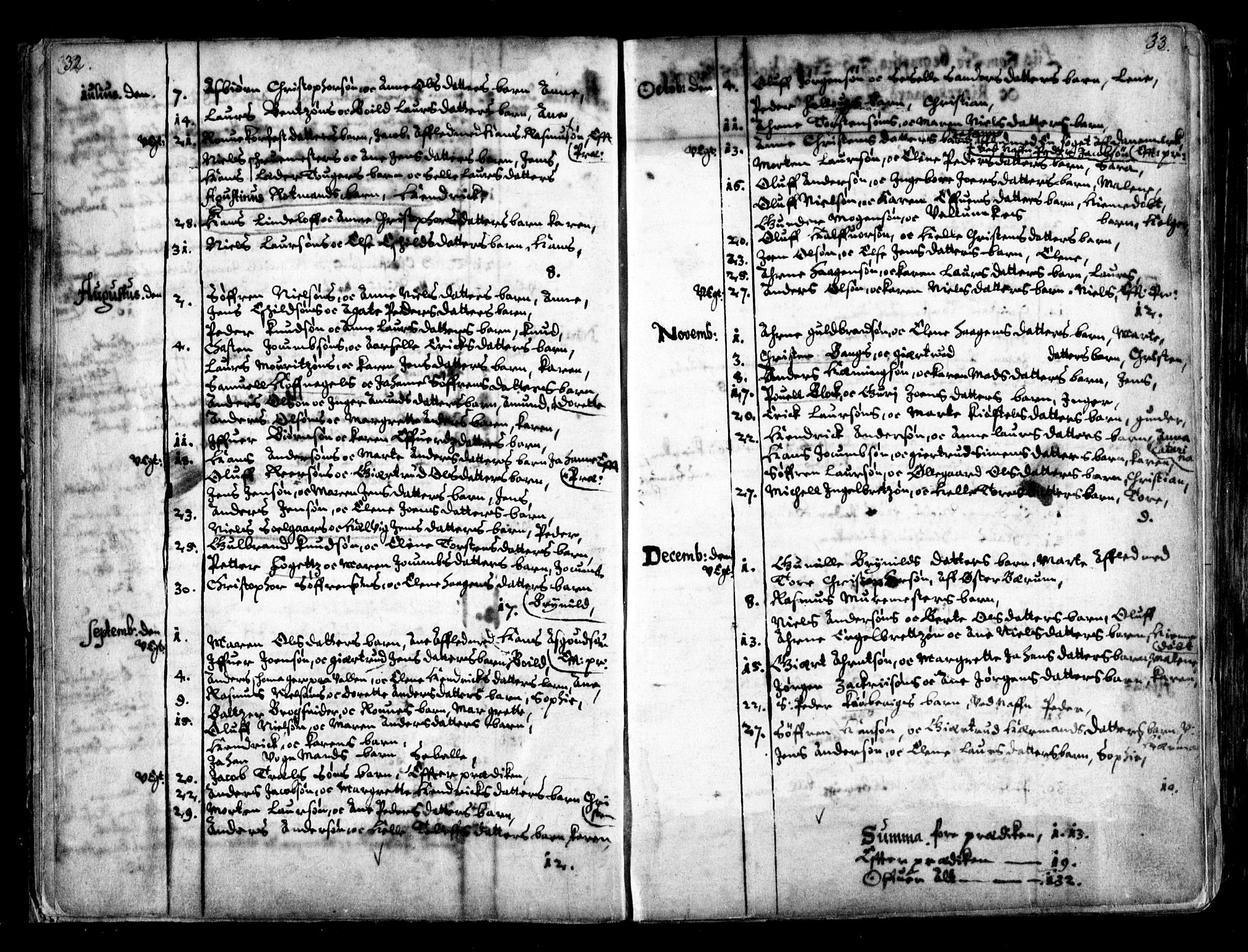 Oslo domkirke Kirkebøker, AV/SAO-A-10752/F/Fa/L0001: Parish register (official) no. 1, 1648-1704, p. 32-33