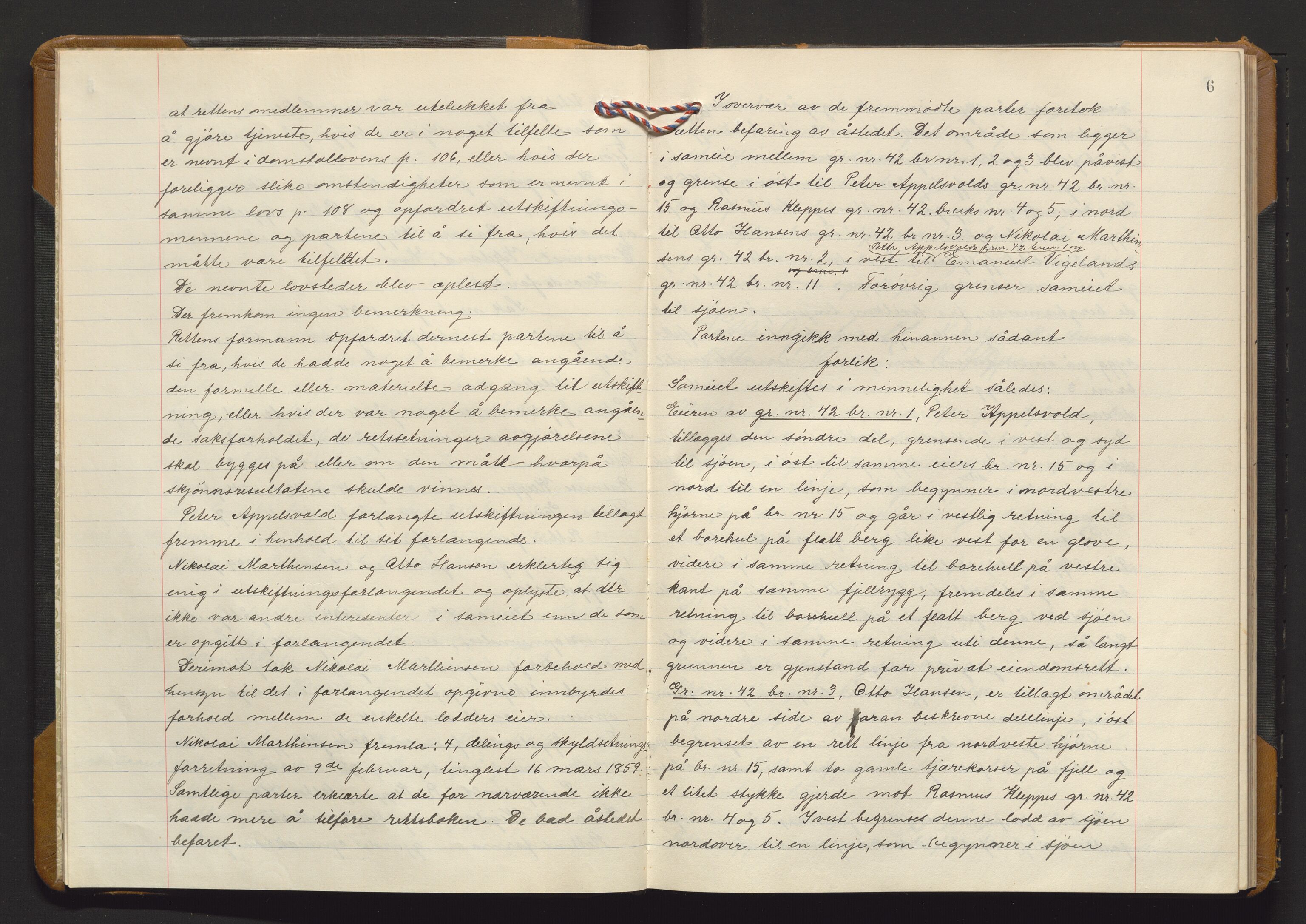 Utskiftningsvesenet i Vestfold, AV/SAKO-A-797/F/Fa/L0021: Rettsbok (forhandlingsprotokoll), 1934-1935, p. 5b-6a