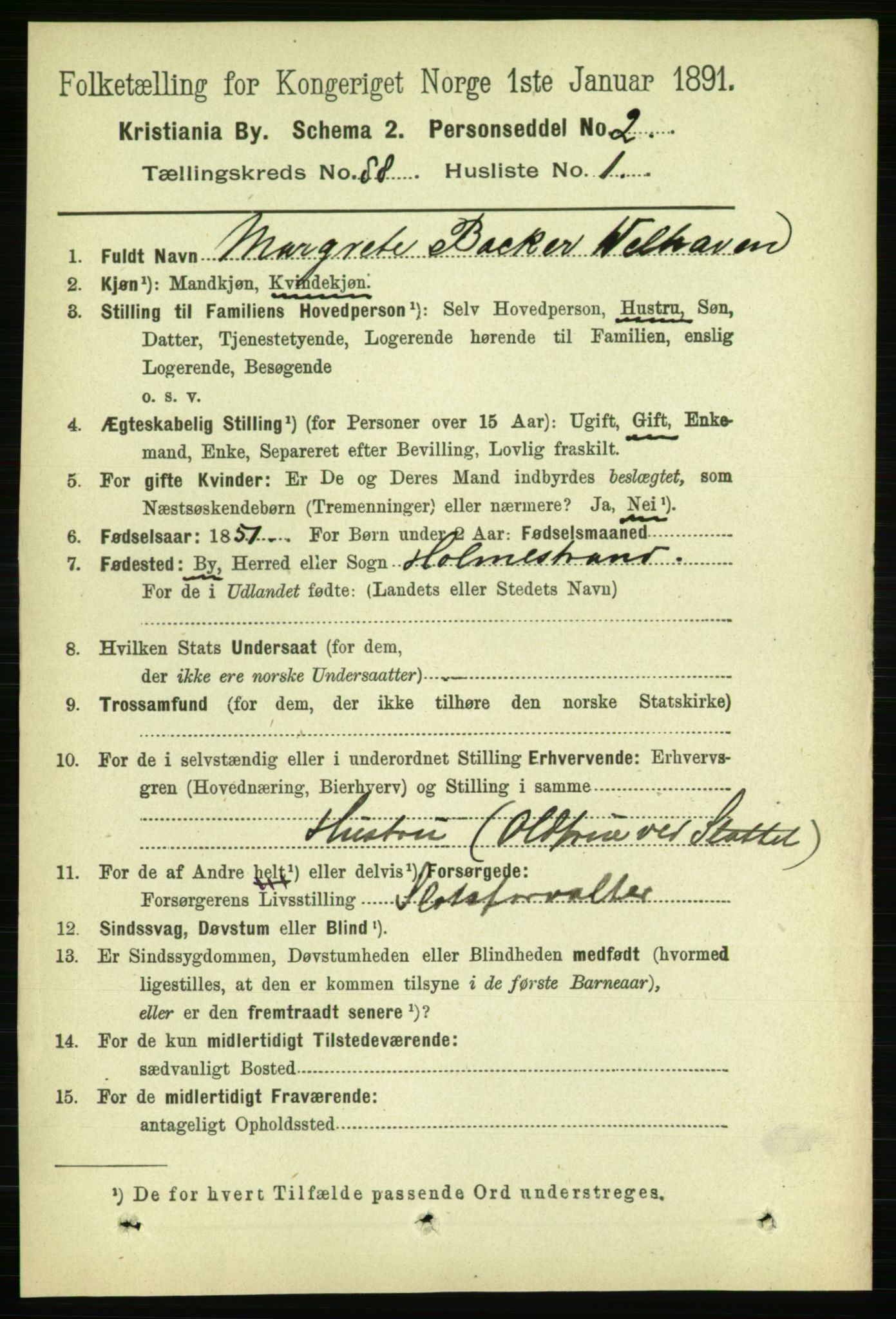 RA, 1891 census for 0301 Kristiania, 1891, p. 43833