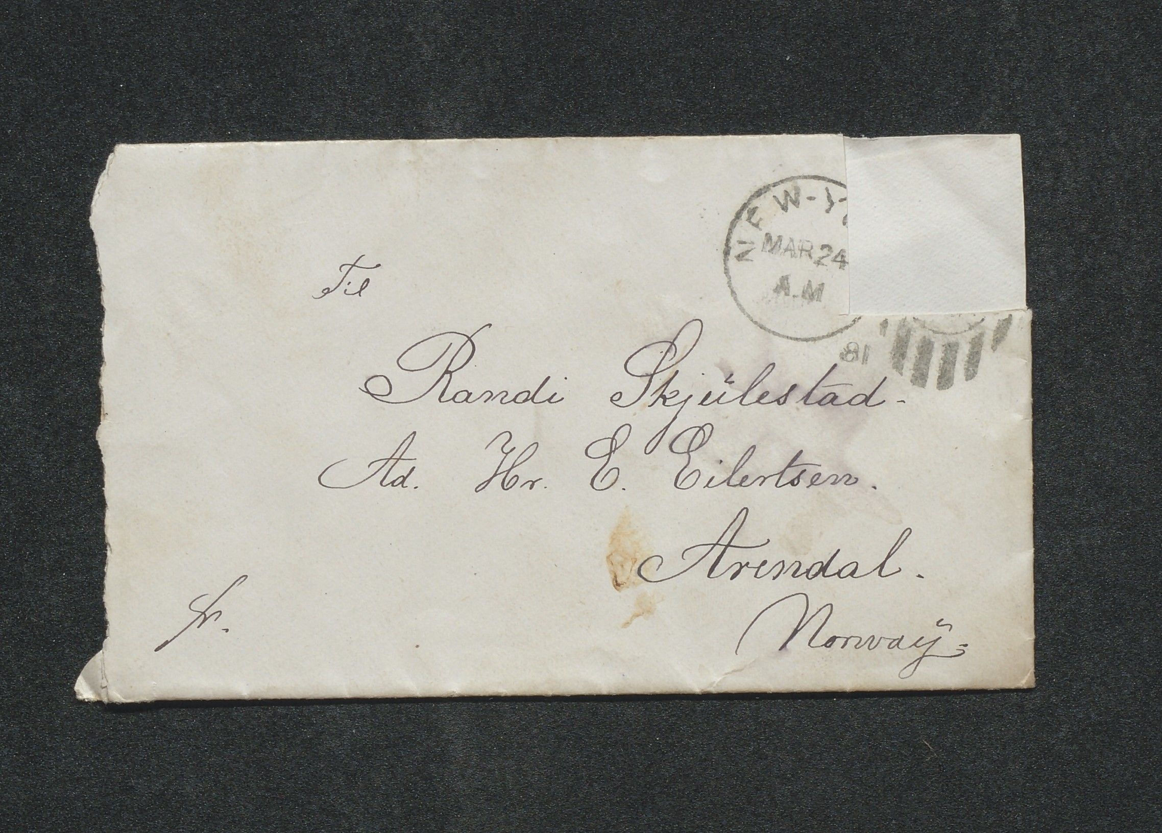 Randi Olsen Skjulestads brevsamling, AAKS/PA-2585/K/K01/L0001: Brev, 1873-1887