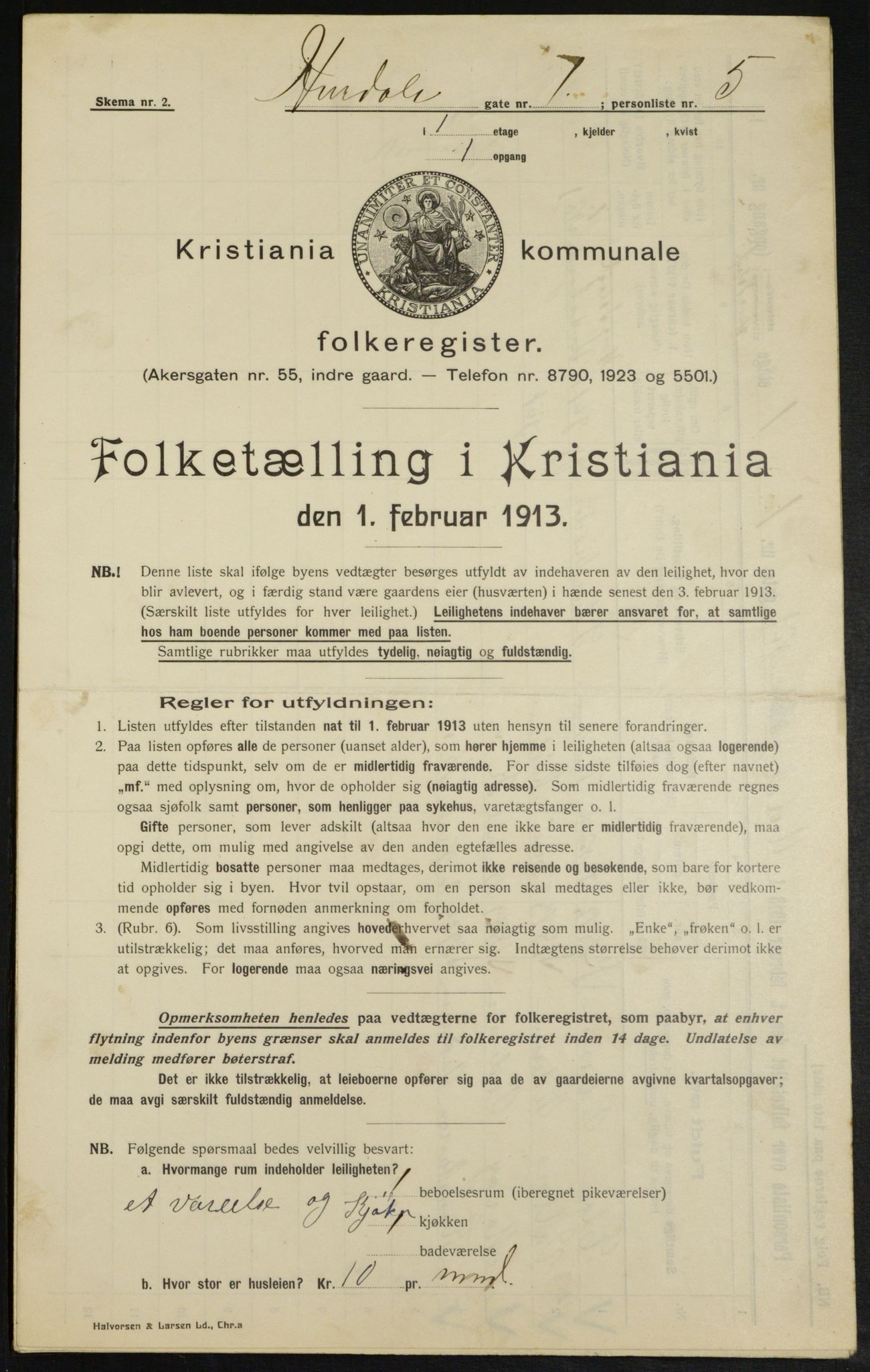 OBA, Municipal Census 1913 for Kristiania, 1913, p. 42059