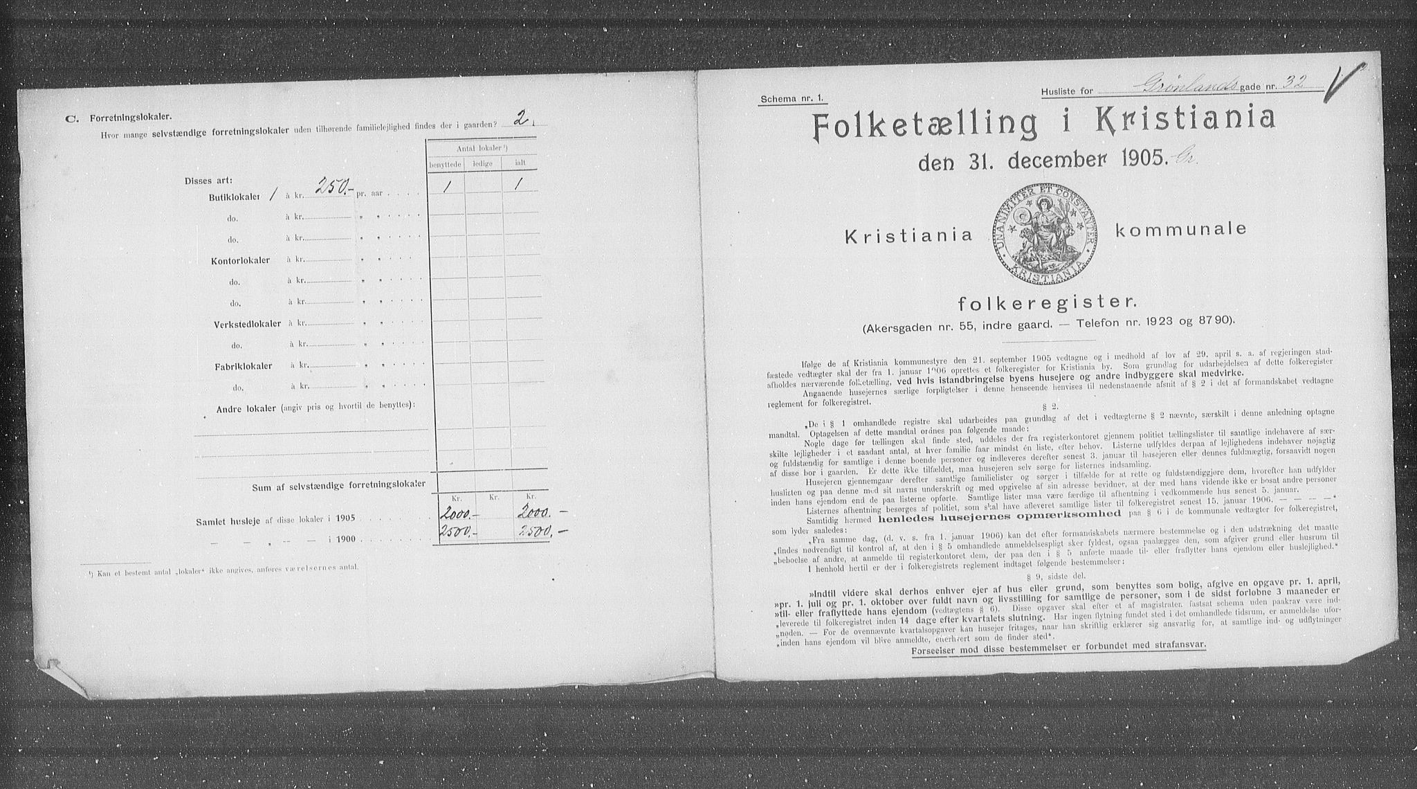 OBA, Municipal Census 1905 for Kristiania, 1905, p. 16466