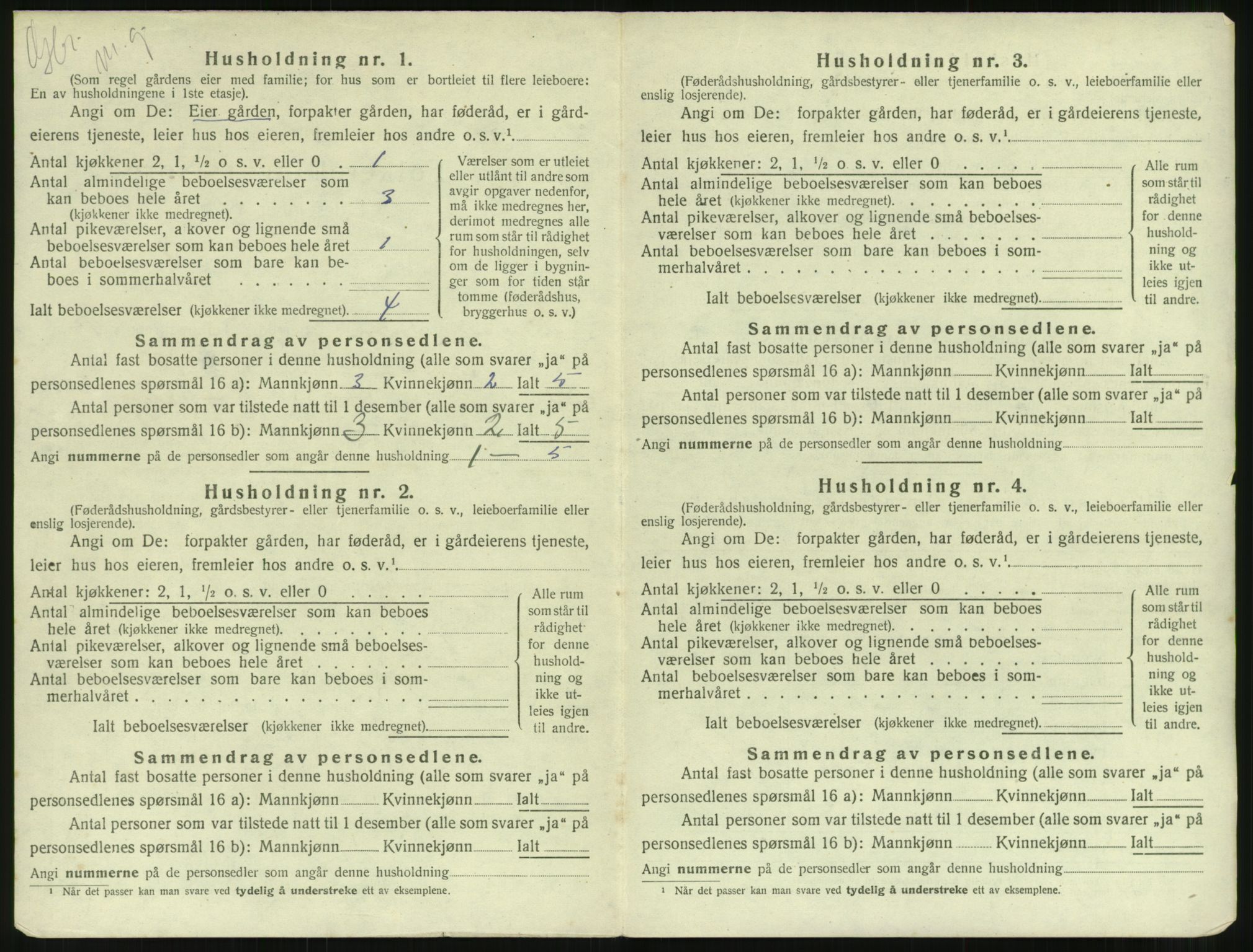 SAT, 1920 census for Borgund, 1920, p. 1329