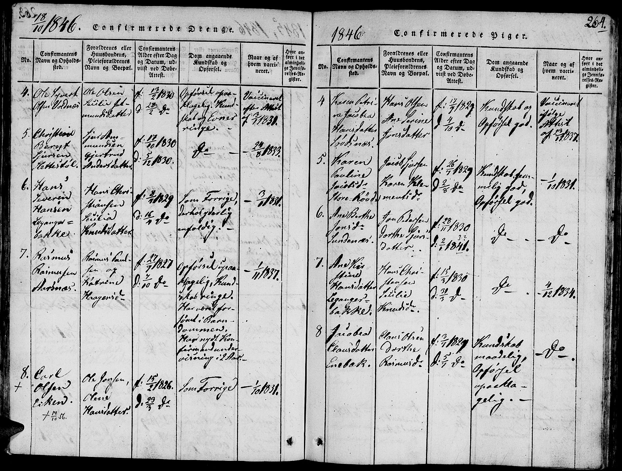 Ministerialprotokoller, klokkerbøker og fødselsregistre - Møre og Romsdal, AV/SAT-A-1454/504/L0054: Parish register (official) no. 504A01, 1816-1861, p. 264