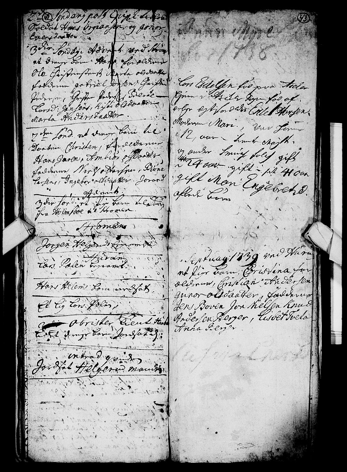 Hurum kirkebøker, SAKO/A-229/F/Fa/L0005: Parish register (official) no. 5, 1735-1739, p. 42-43