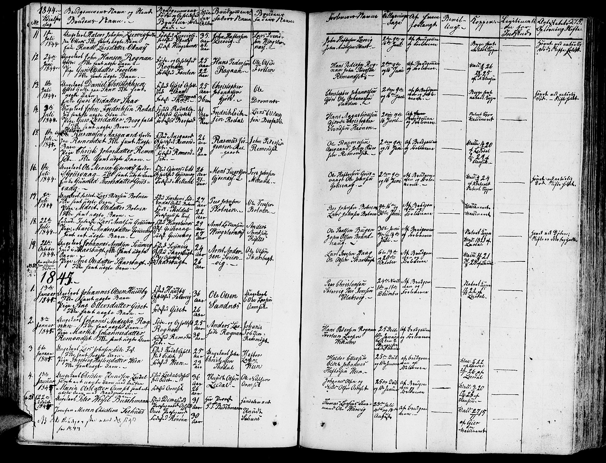 Ministerialprotokoller, klokkerbøker og fødselsregistre - Møre og Romsdal, SAT/A-1454/578/L0904: Parish register (official) no. 578A03, 1836-1858, p. 275