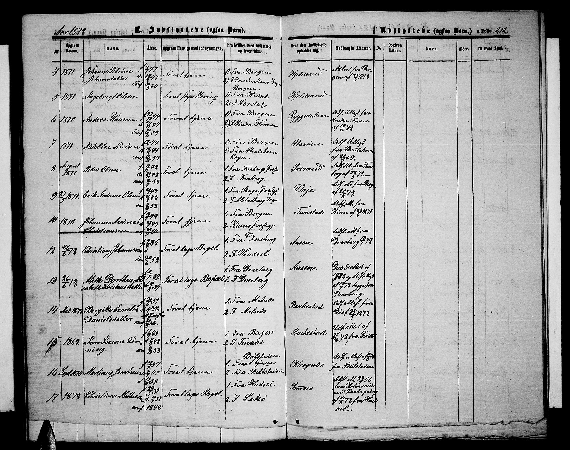 Ministerialprotokoller, klokkerbøker og fødselsregistre - Nordland, AV/SAT-A-1459/893/L1348: Parish register (copy) no. 893C03, 1867-1877, p. 212