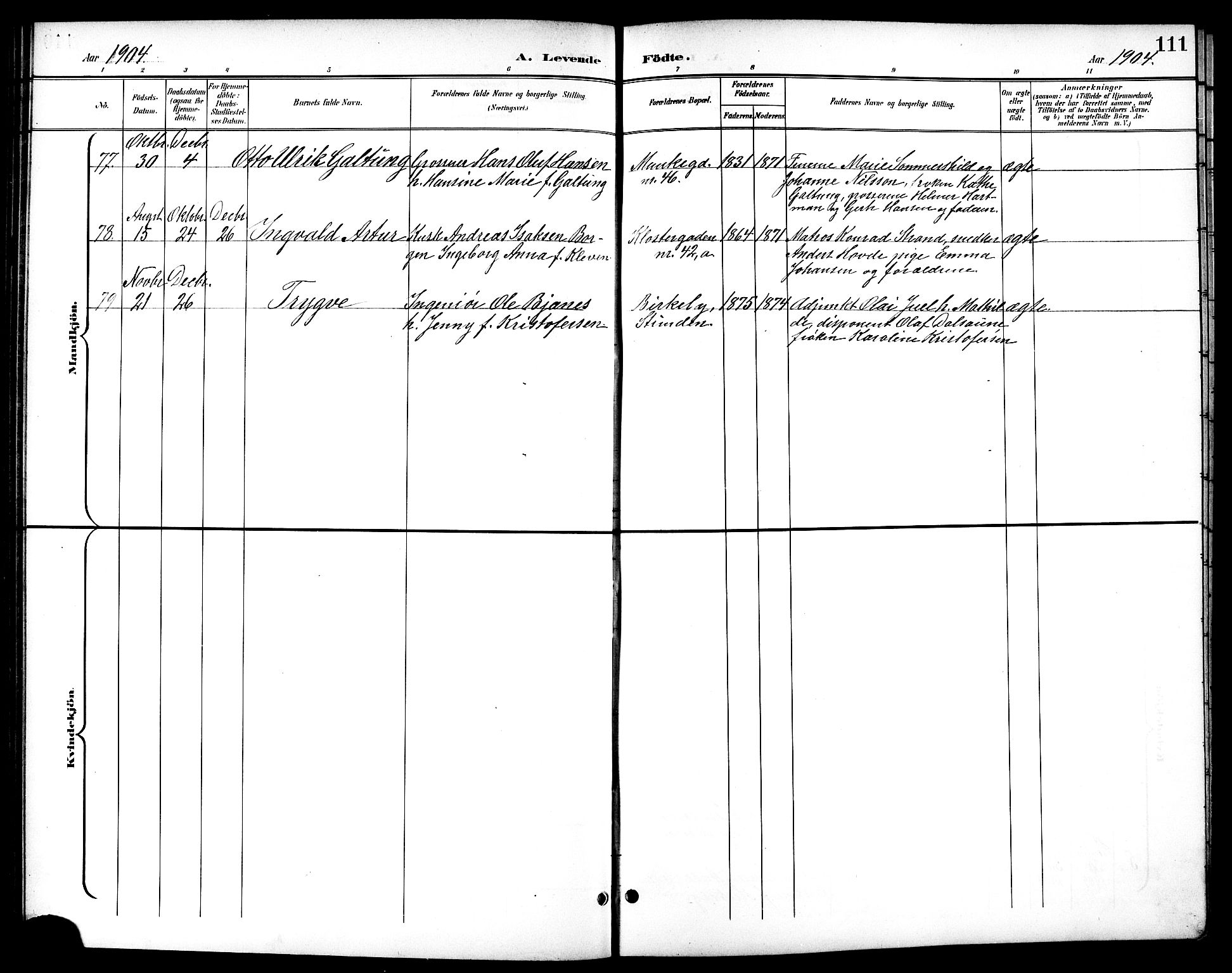 Ministerialprotokoller, klokkerbøker og fødselsregistre - Sør-Trøndelag, SAT/A-1456/601/L0094: Parish register (copy) no. 601C12, 1898-1911, p. 111