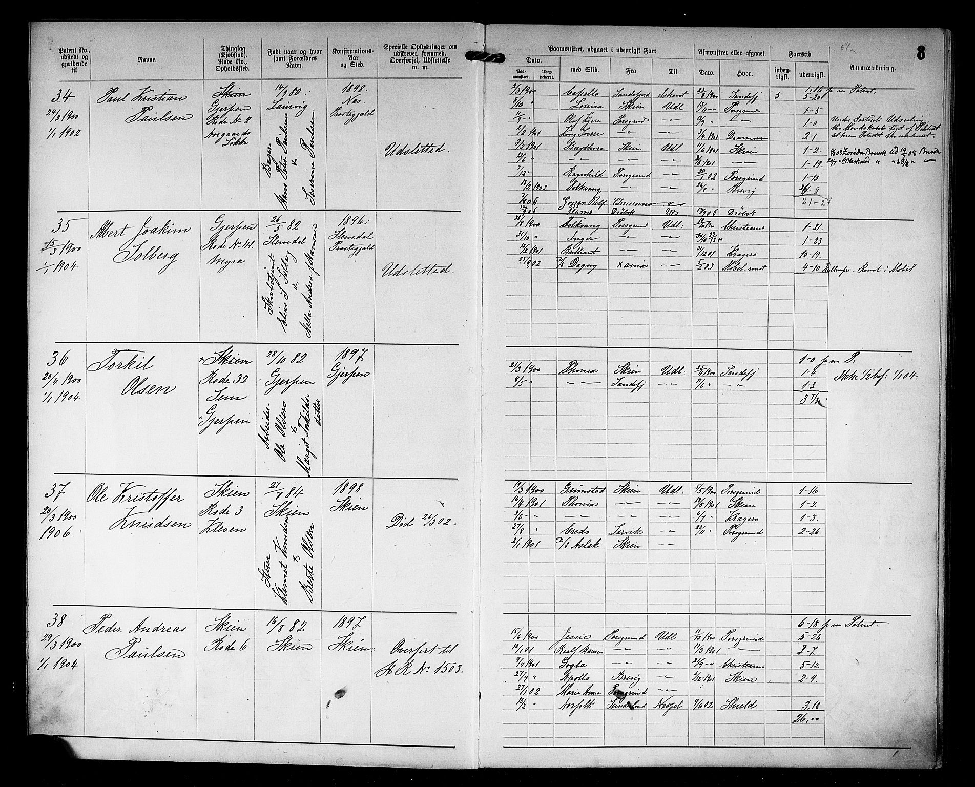 Skien innrulleringskontor, AV/SAKO-A-832/F/Fc/L0005: Annotasjonsrulle, 1899, p. 10