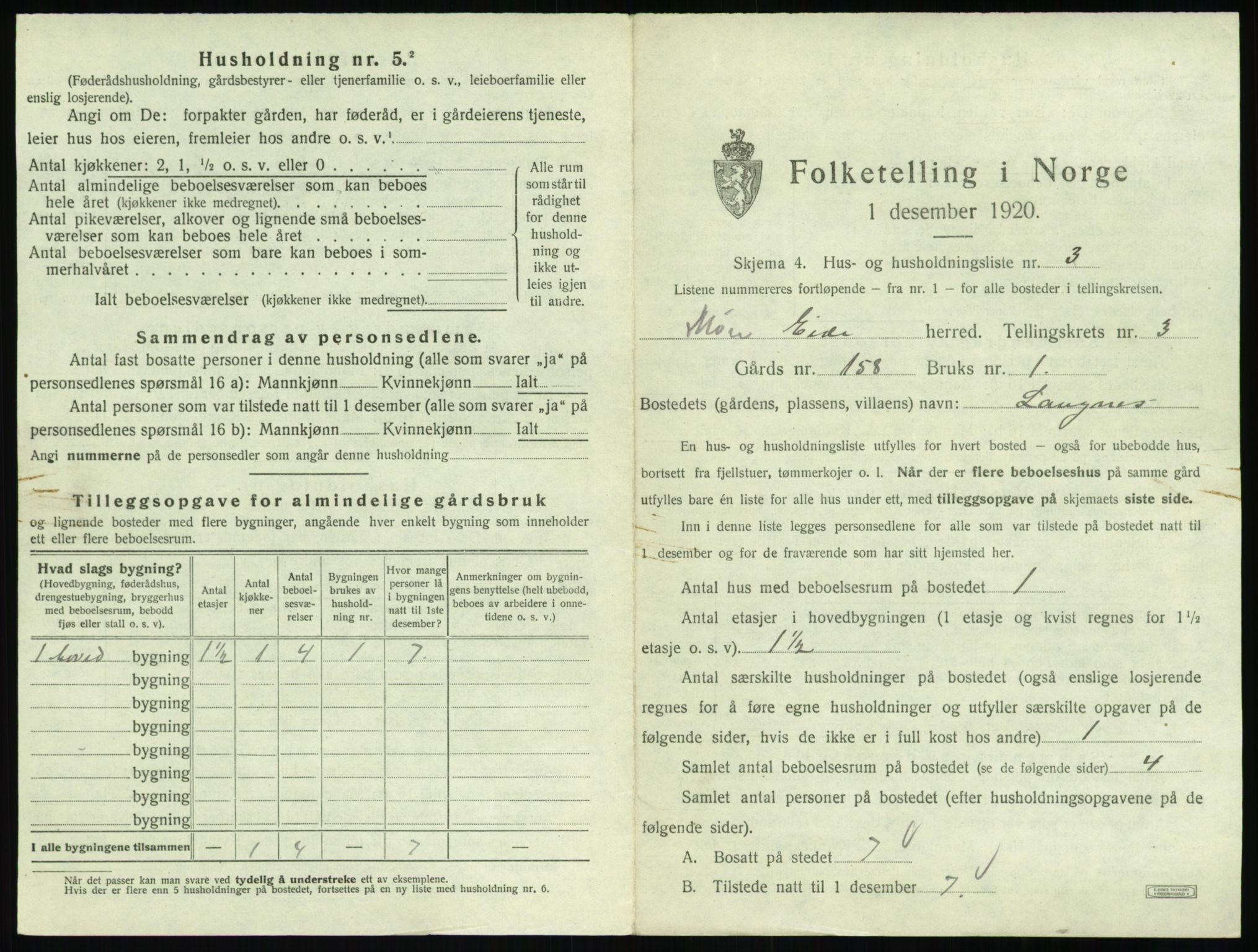 SAT, 1920 census for Eid (MR), 1920, p. 184