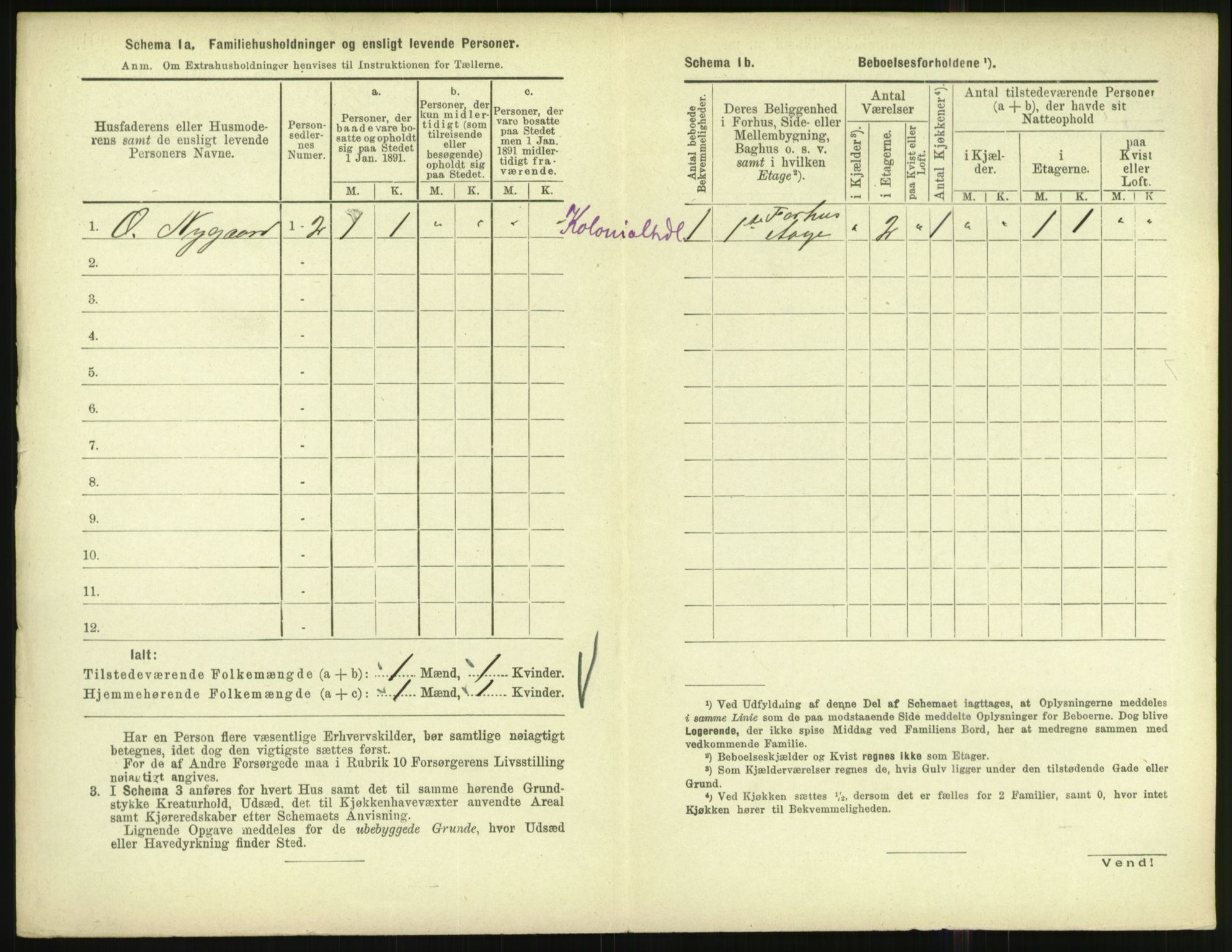 RA, 1891 census for 1001 Kristiansand, 1891, p. 1693