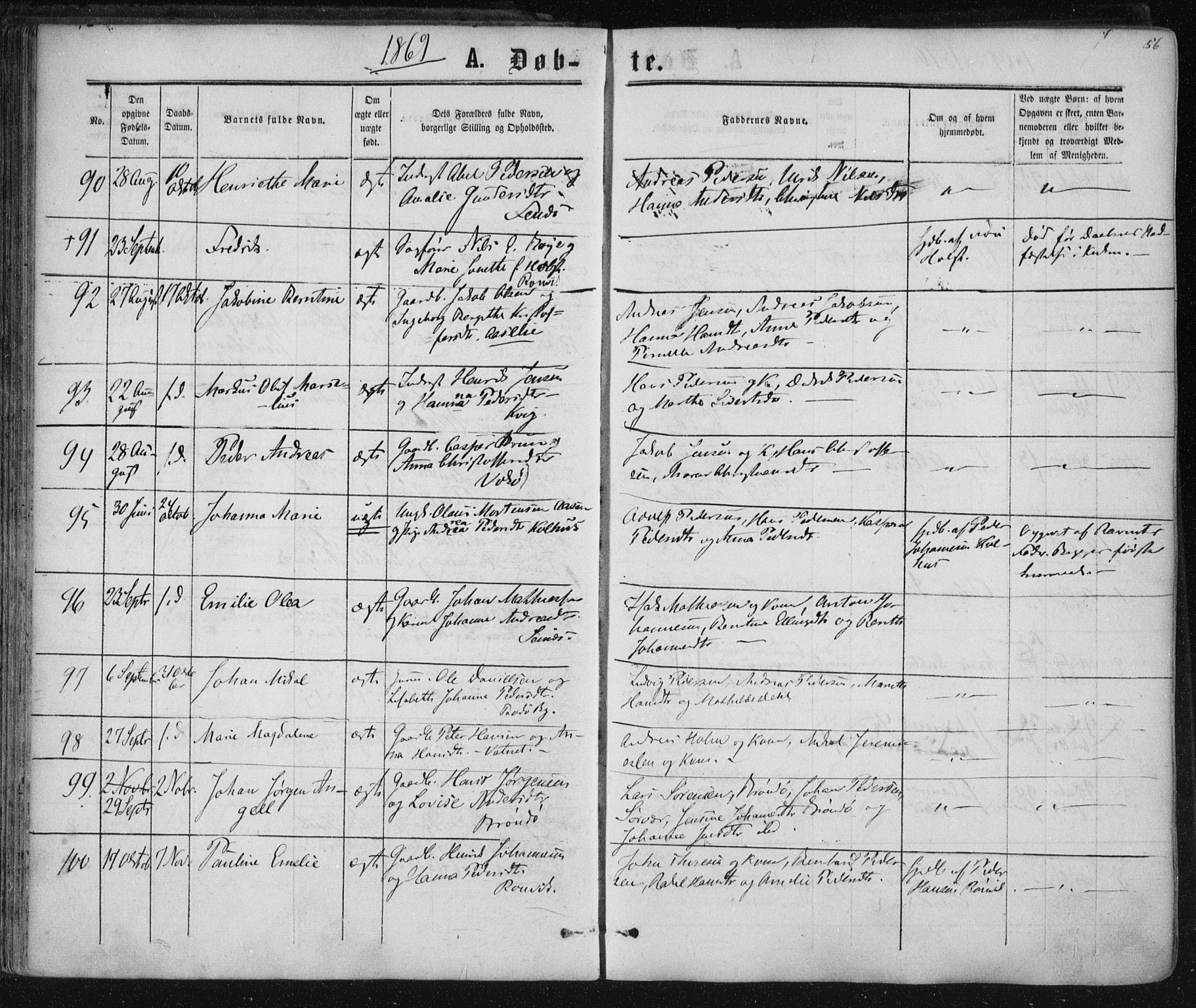 Ministerialprotokoller, klokkerbøker og fødselsregistre - Nordland, AV/SAT-A-1459/801/L0008: Parish register (official) no. 801A08, 1864-1875, p. 56