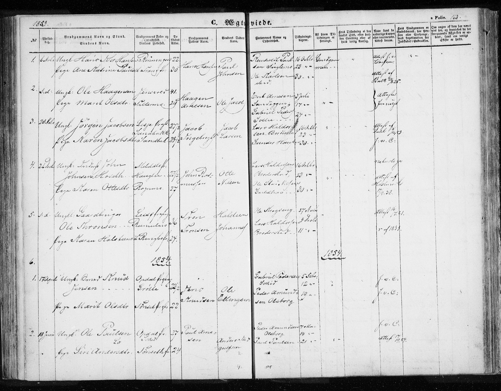 Målselv sokneprestembete, SATØ/S-1311/G/Ga/Gaa/L0003kirke: Parish register (official) no. 3, 1853-1863, p. 163