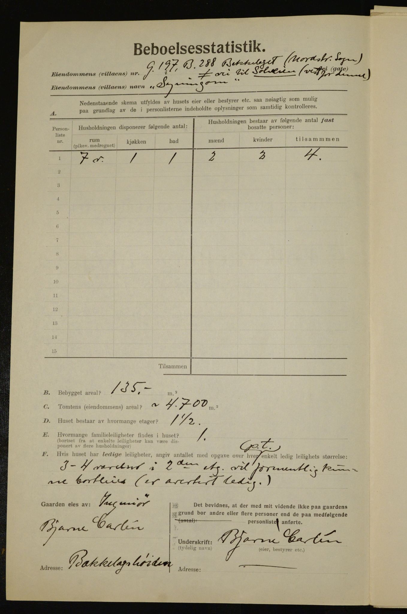 , Municipal Census 1923 for Aker, 1923, p. 46084