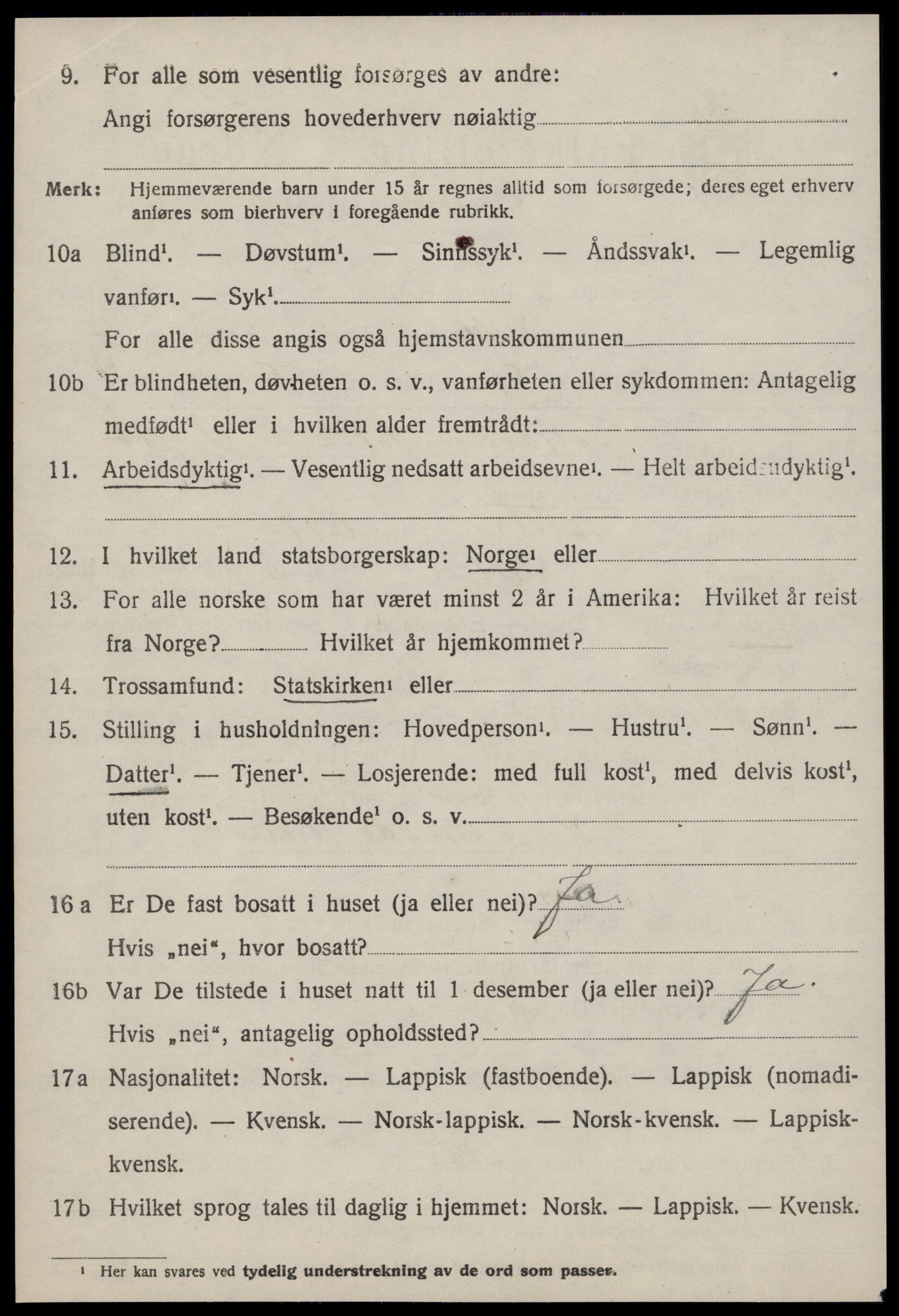 SAT, 1920 census for Selbu, 1920, p. 4423