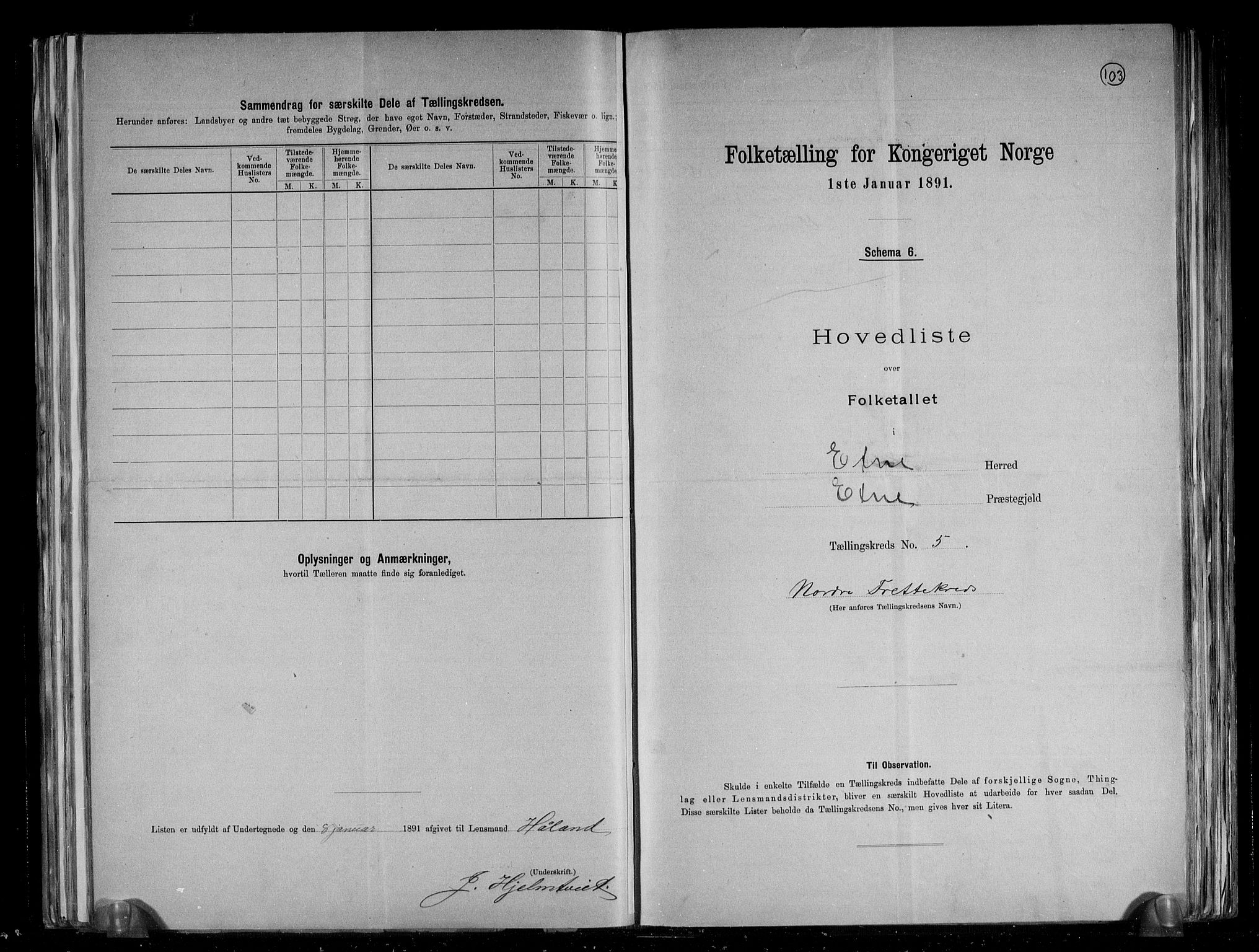 RA, 1891 census for 1211 Etne, 1891, p. 16