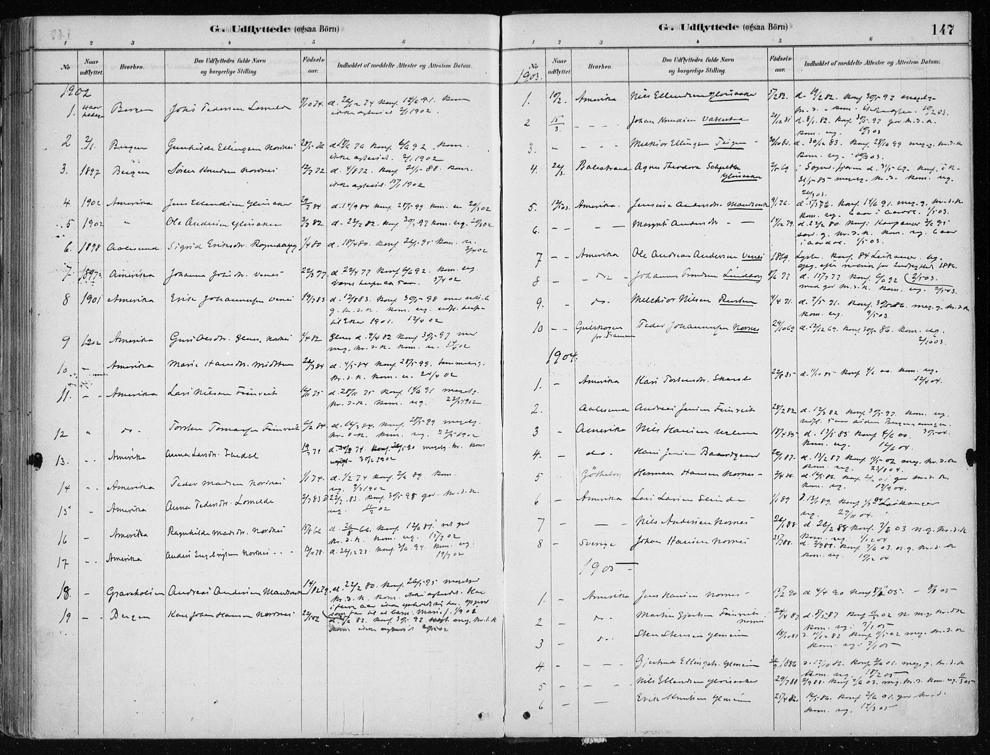 Sogndal sokneprestembete, SAB/A-81301/H/Haa/Haac/L0001: Parish register (official) no. C 1, 1878-1907, p. 147