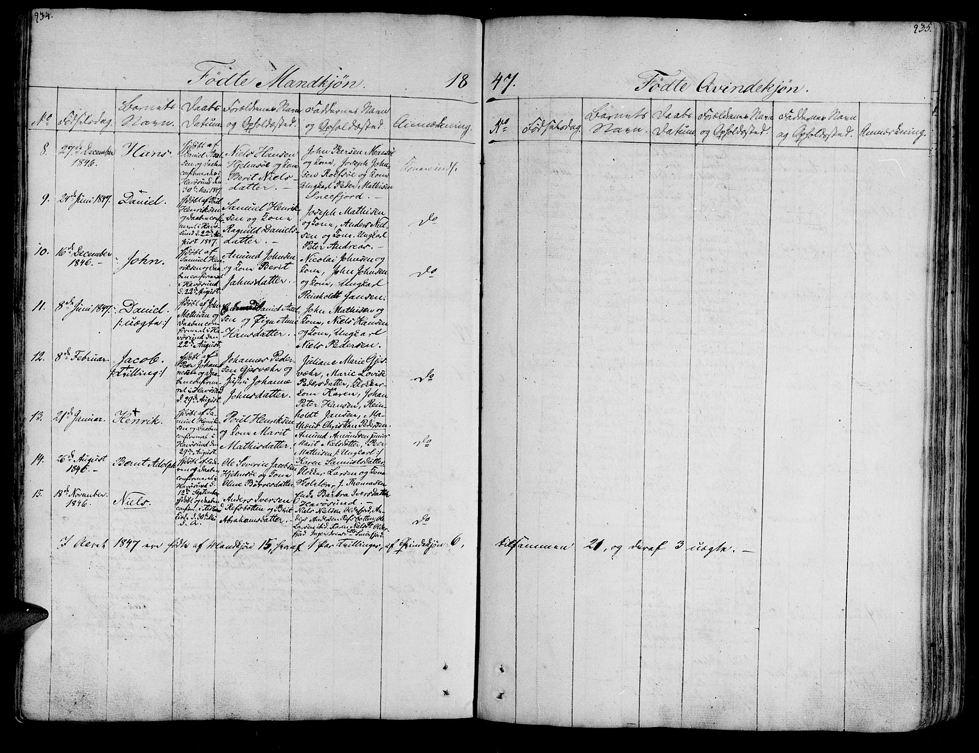 Måsøy sokneprestkontor, AV/SATØ-S-1348/H/Ha/L0001kirke: Parish register (official) no. 1, 1806-1851, p. 234-235