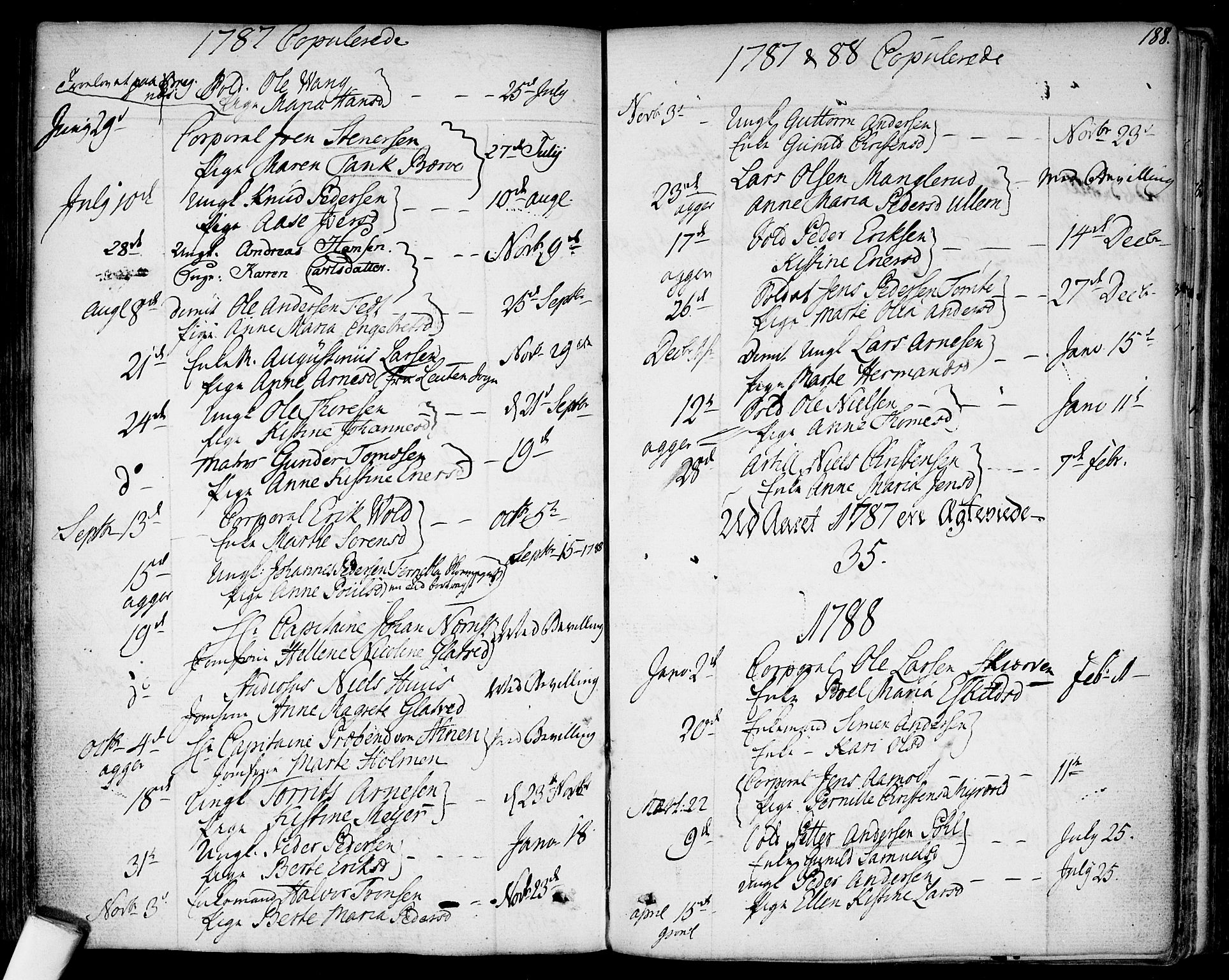 Garnisonsmenigheten Kirkebøker, SAO/A-10846/F/Fa/L0003: Parish register (official) no. 3, 1777-1809, p. 188