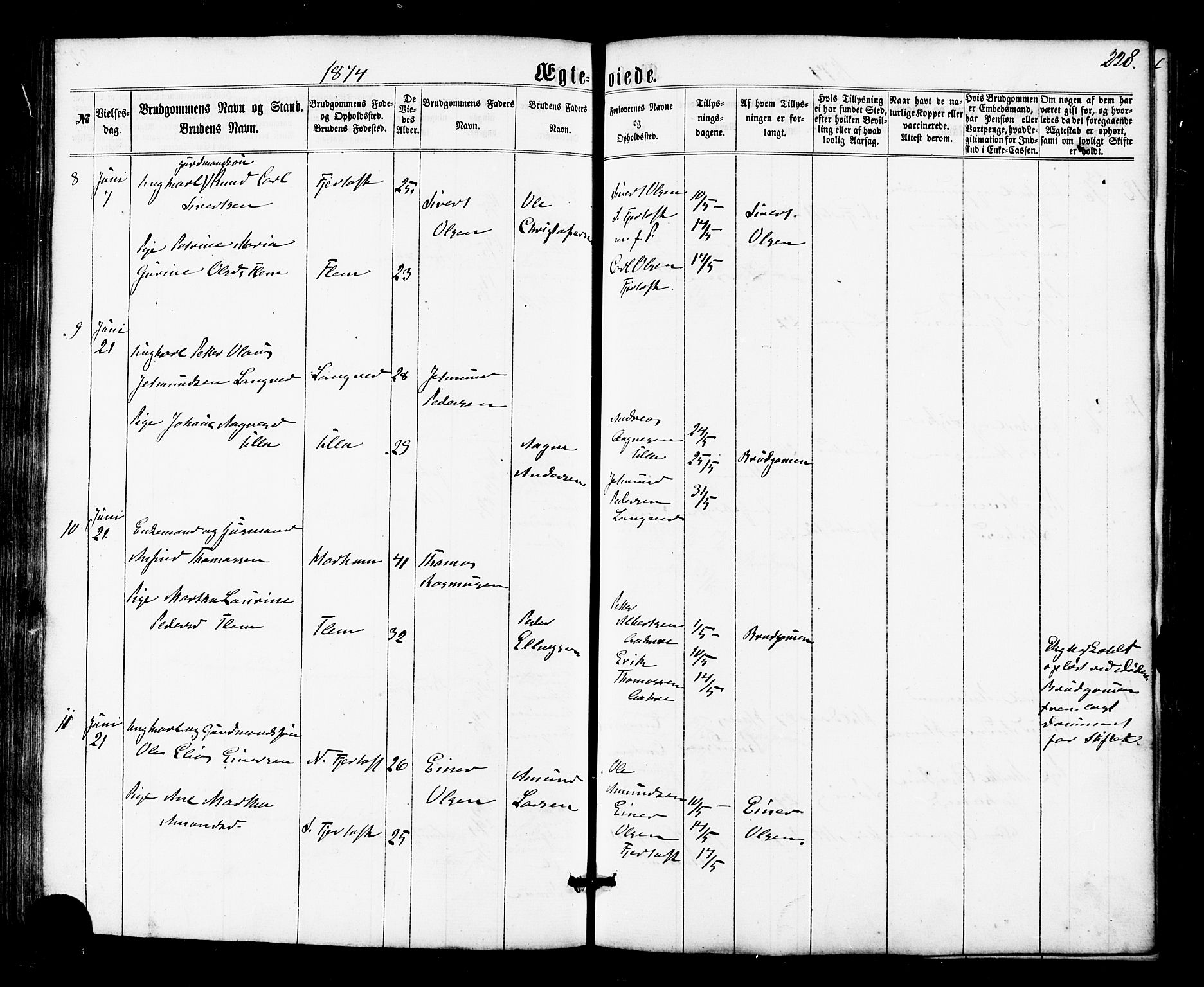 Ministerialprotokoller, klokkerbøker og fødselsregistre - Møre og Romsdal, AV/SAT-A-1454/536/L0498: Parish register (official) no. 536A07, 1862-1875, p. 228