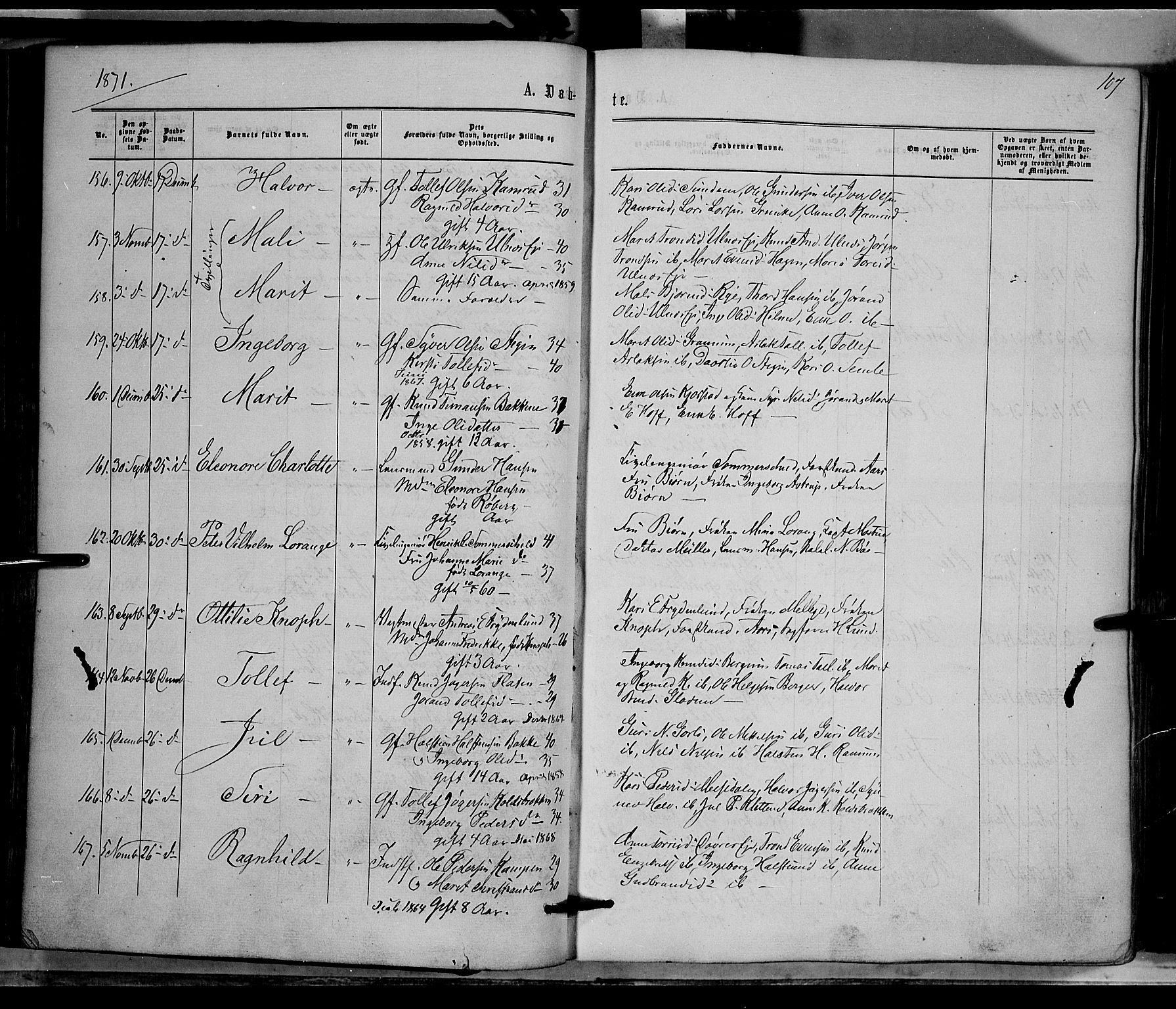 Nord-Aurdal prestekontor, SAH/PREST-132/H/Ha/Haa/L0008: Parish register (official) no. 8, 1863-1875, p. 107