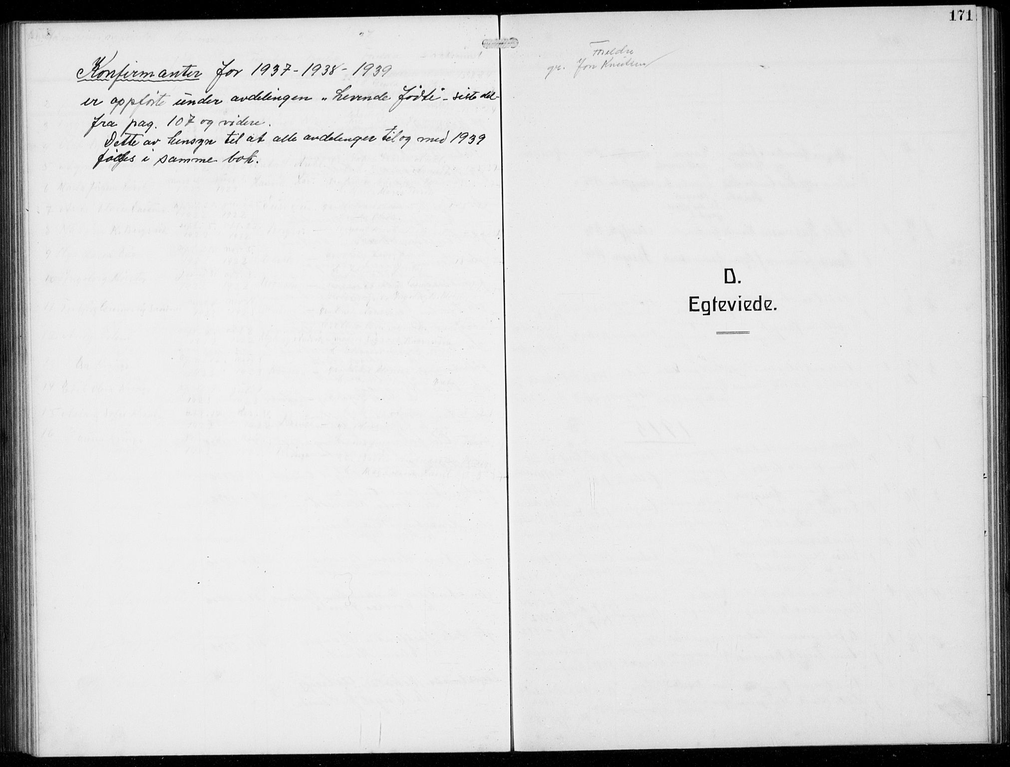 Masfjorden Sokneprestembete, SAB/A-77001: Parish register (copy) no. B  2, 1912-1939, p. 171