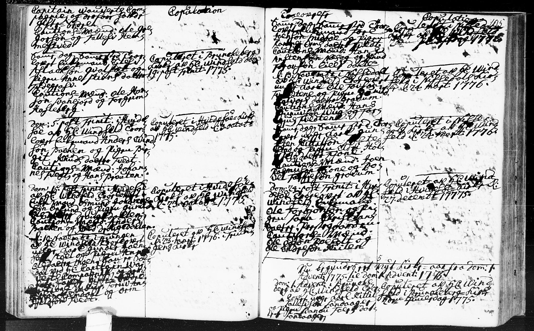Kviteseid kirkebøker, SAKO/A-276/F/Fa/L0002: Parish register (official) no. I 2, 1773-1786, p. 105