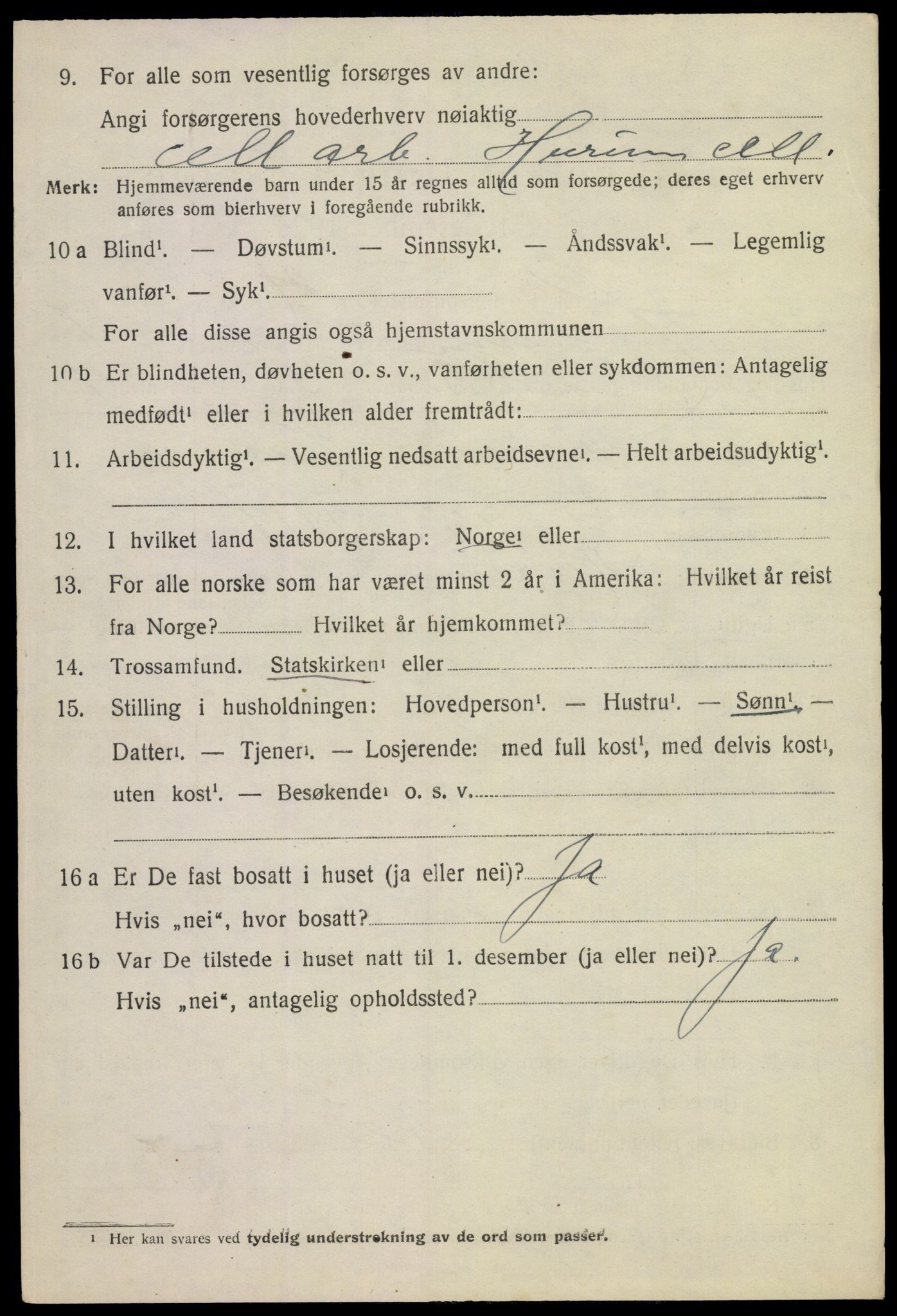 SAKO, 1920 census for Hurum, 1920, p. 10109