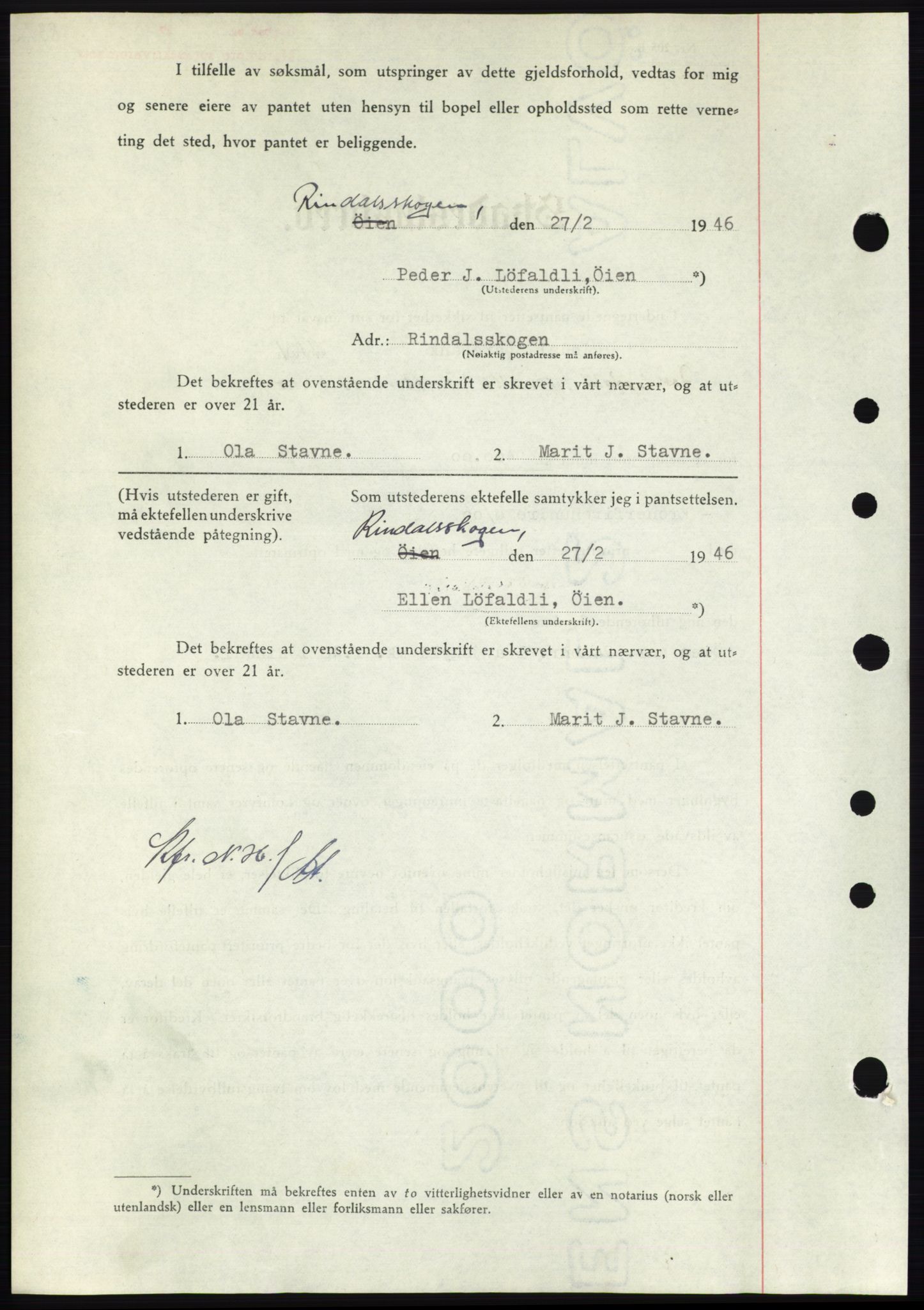 Nordmøre sorenskriveri, AV/SAT-A-4132/1/2/2Ca: Mortgage book no. B93b, 1946-1946, Diary no: : 523/1946