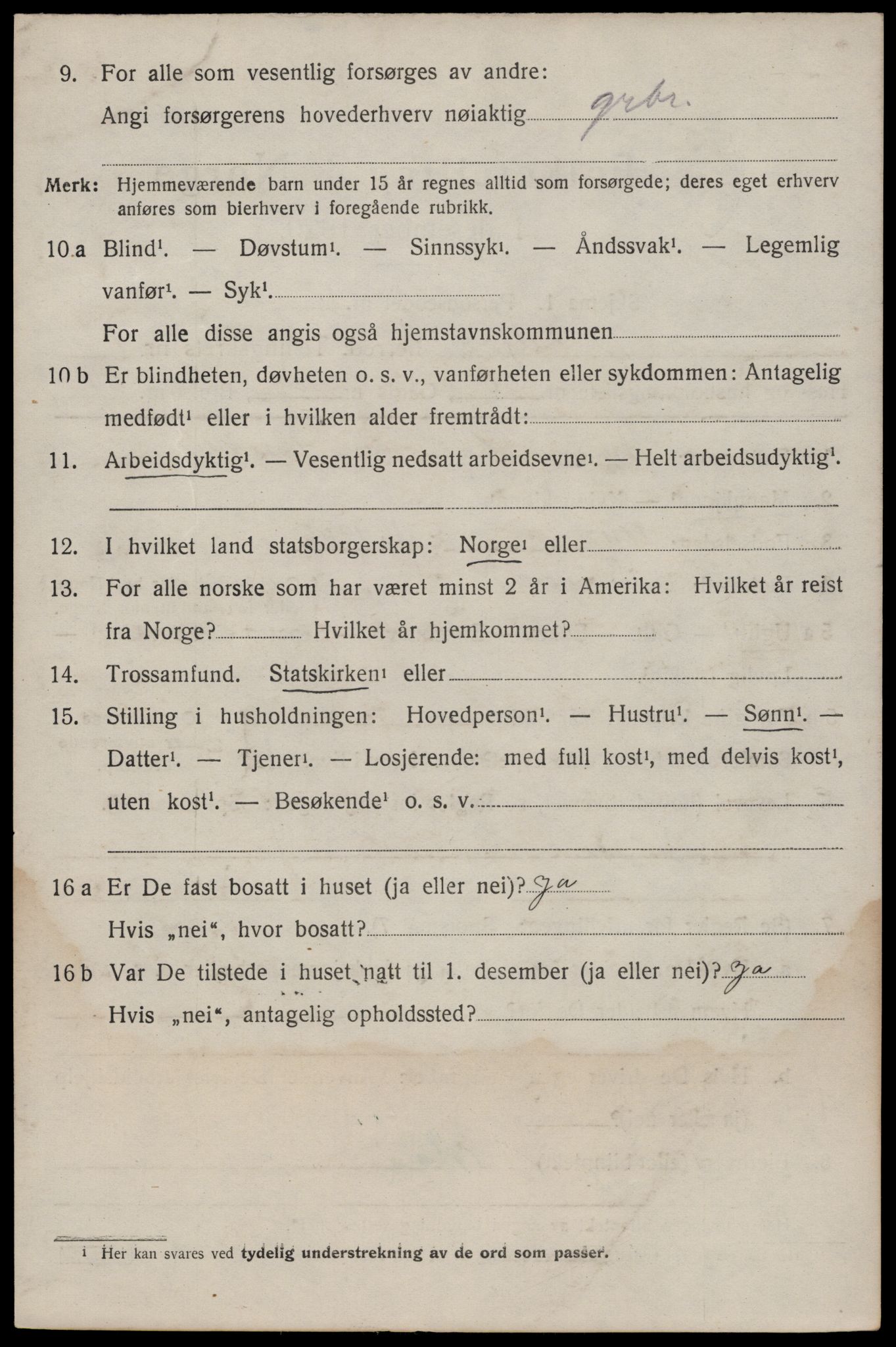 SAKO, 1920 census for Seljord, 1920, p. 1503
