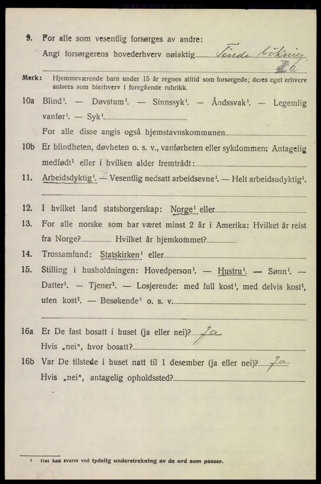 SAK, 1920 census for Nes (V-A), 1920, p. 2657