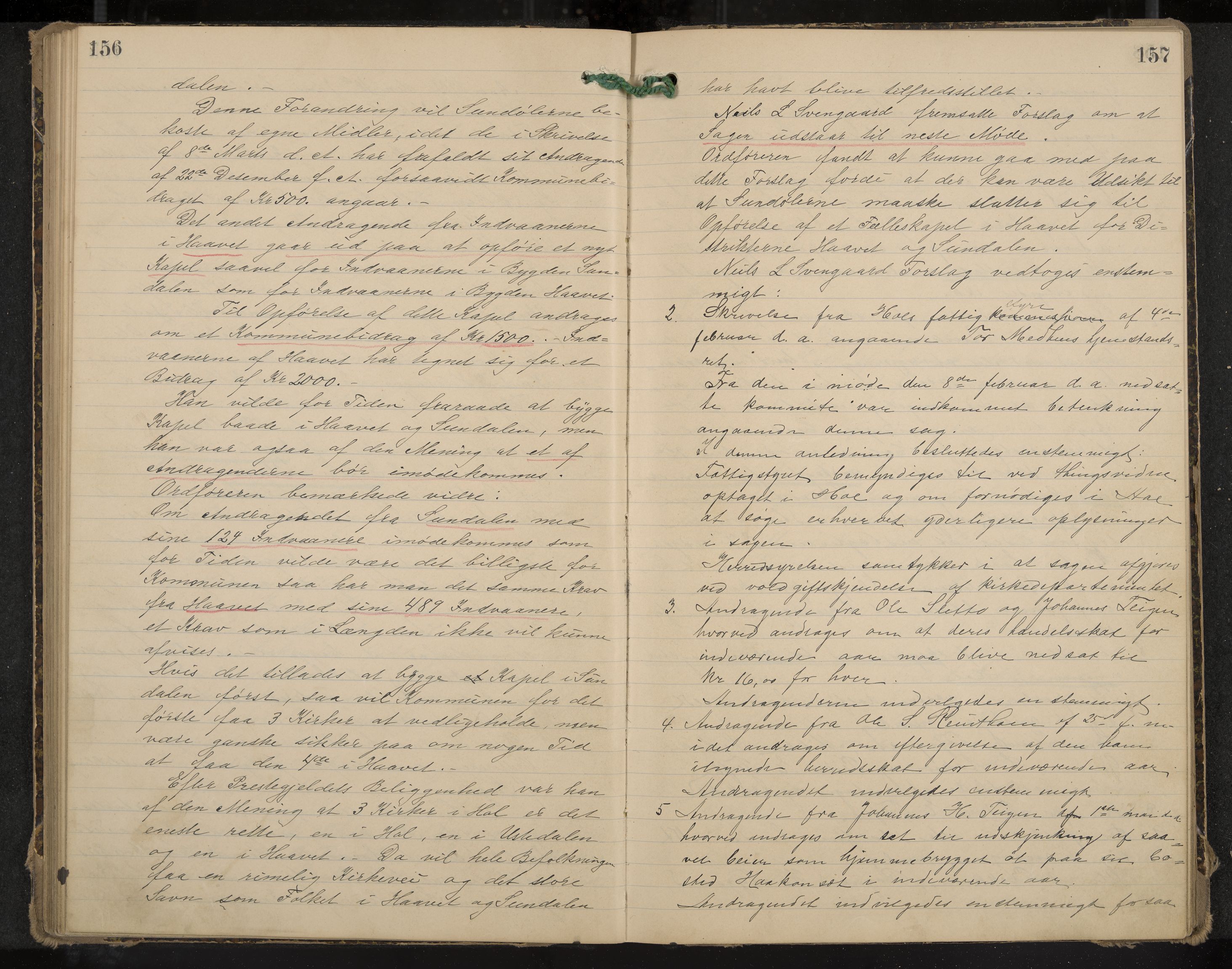 Hol formannskap og sentraladministrasjon, IKAK/0620021-1/A/L0003: Møtebok, 1897-1904, p. 156-157