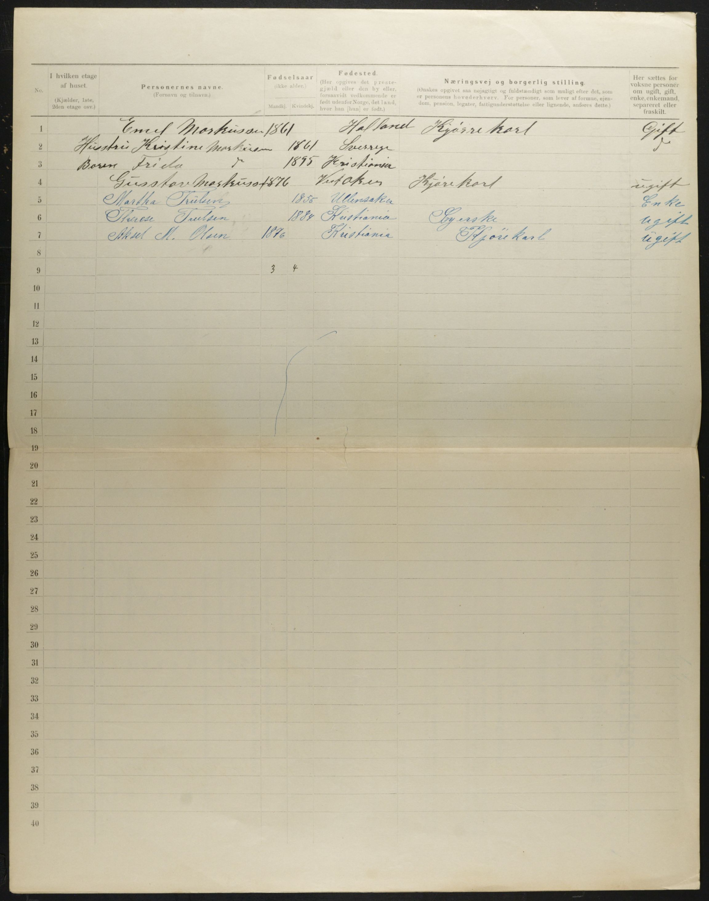 OBA, Municipal Census 1901 for Kristiania, 1901, p. 1444