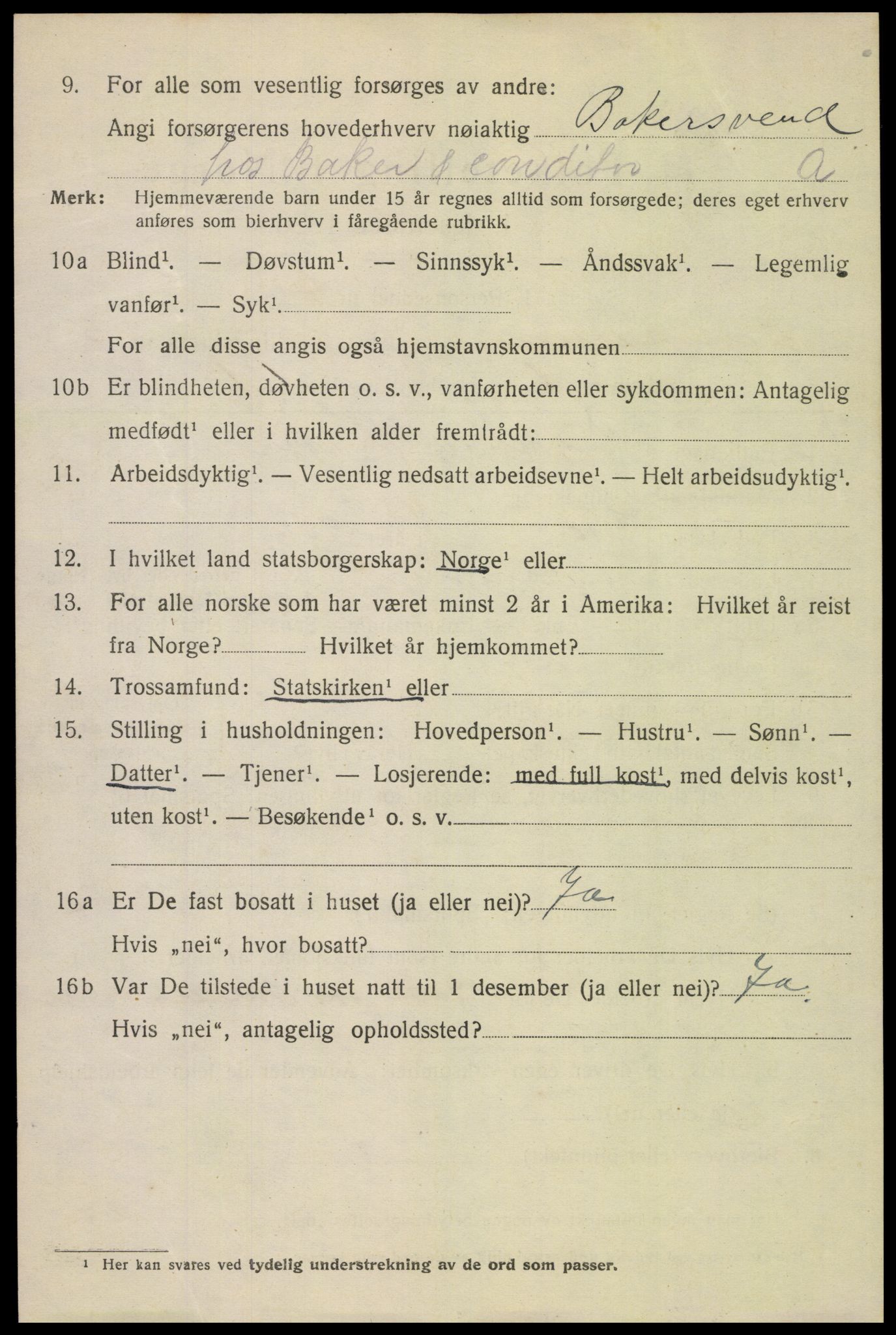 SAH, 1920 census for Lillehammer, 1920, p. 7653