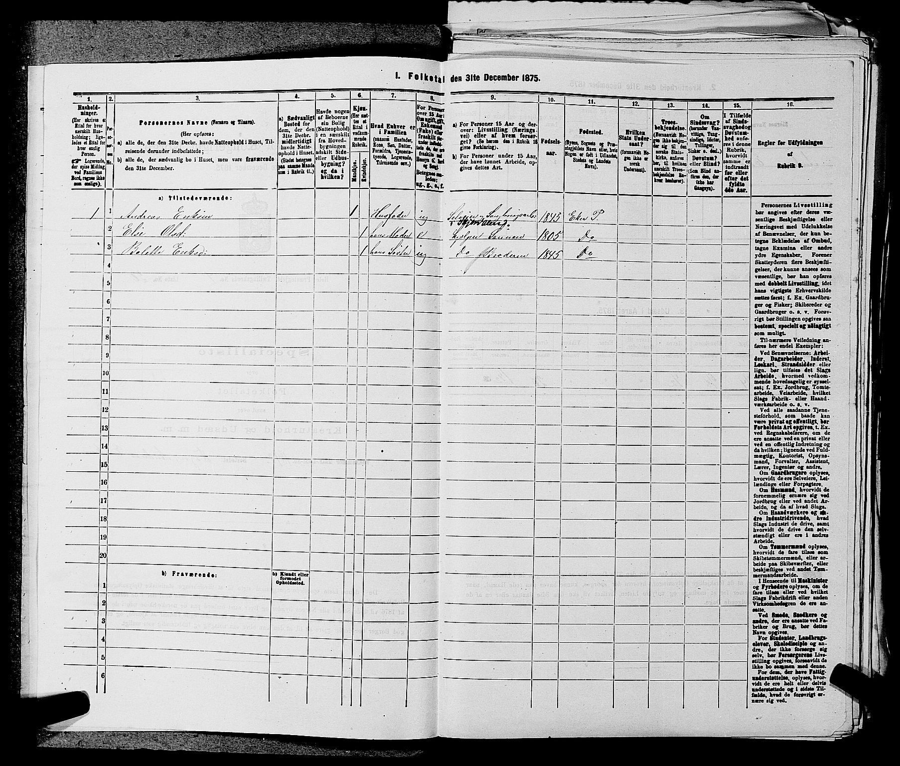 SAKO, 1875 census for 0612P Hole, 1875, p. 1178